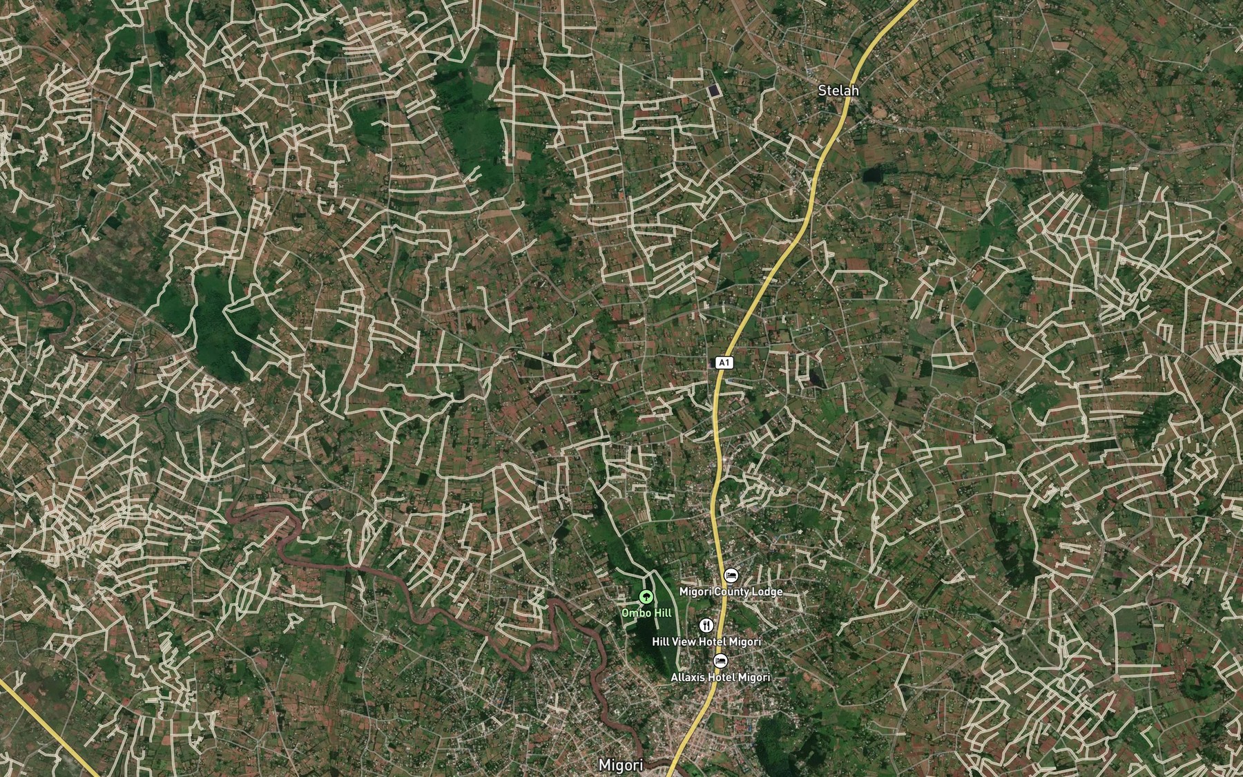 Satellite map of the Chamkombe