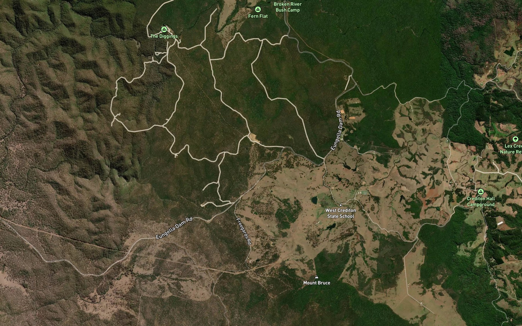 Satellite map of the Red Gully