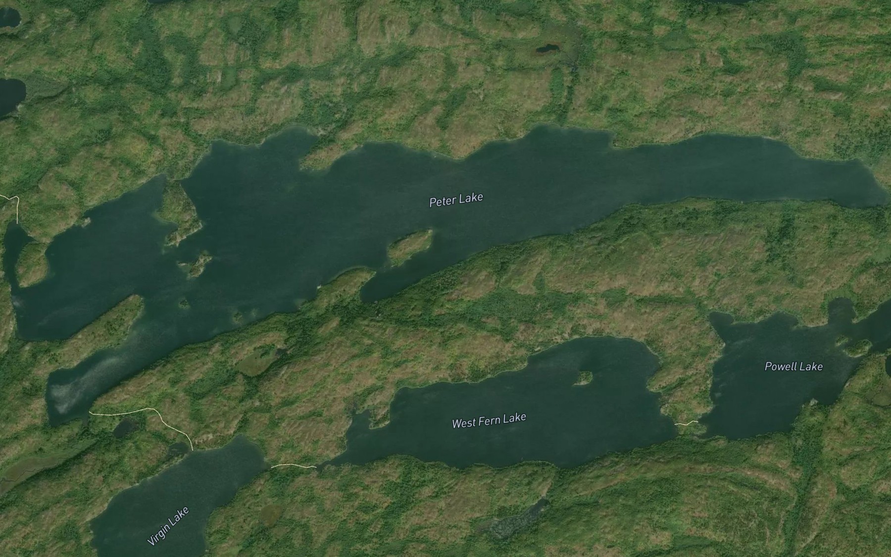 Satellite map of the Peter Lake
