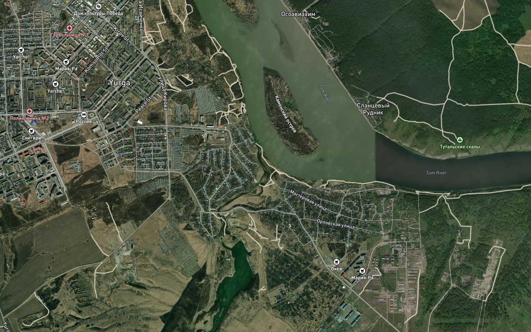 Satellite map of the Iskitim