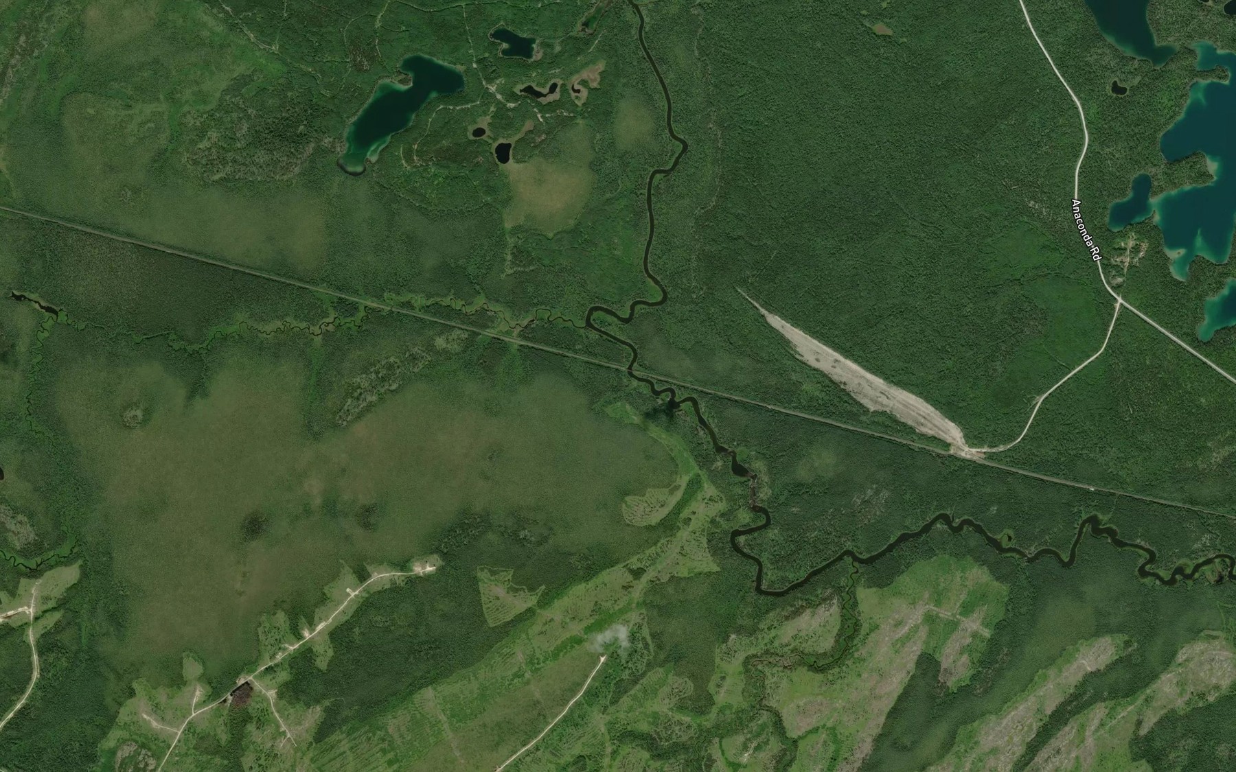 Satellite map of the McCool Creek