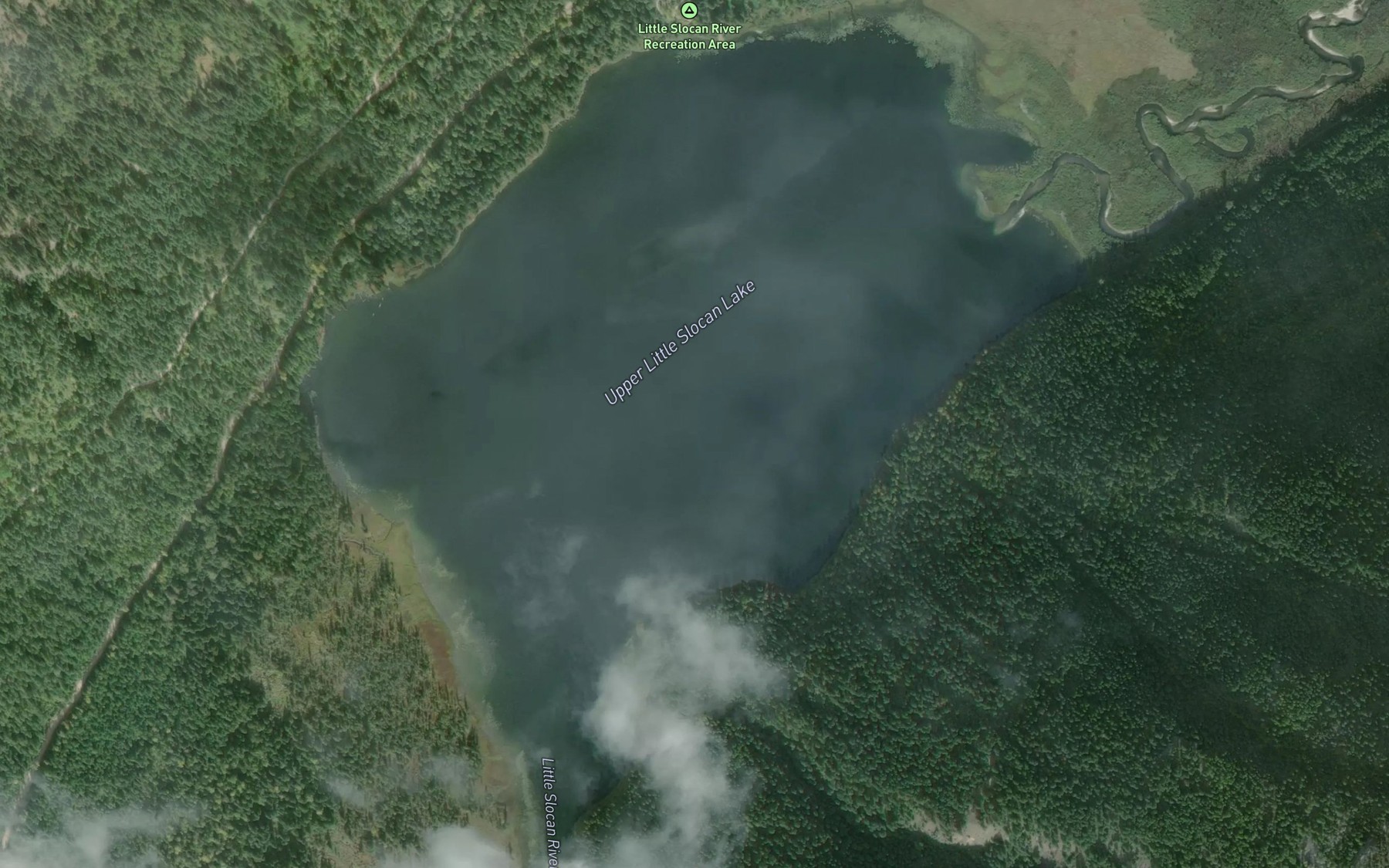 Satellite map of the Upper Little Slocan Lake