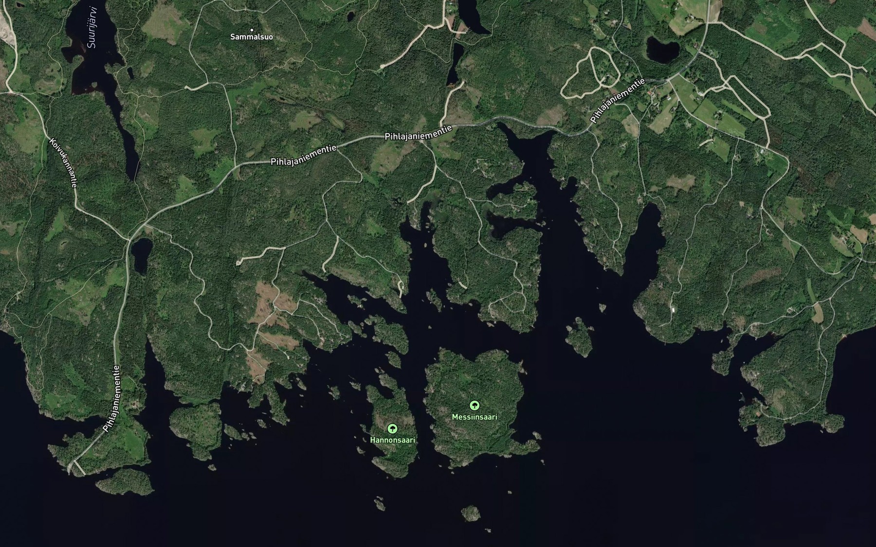 Satellite map of the Kirveslahti