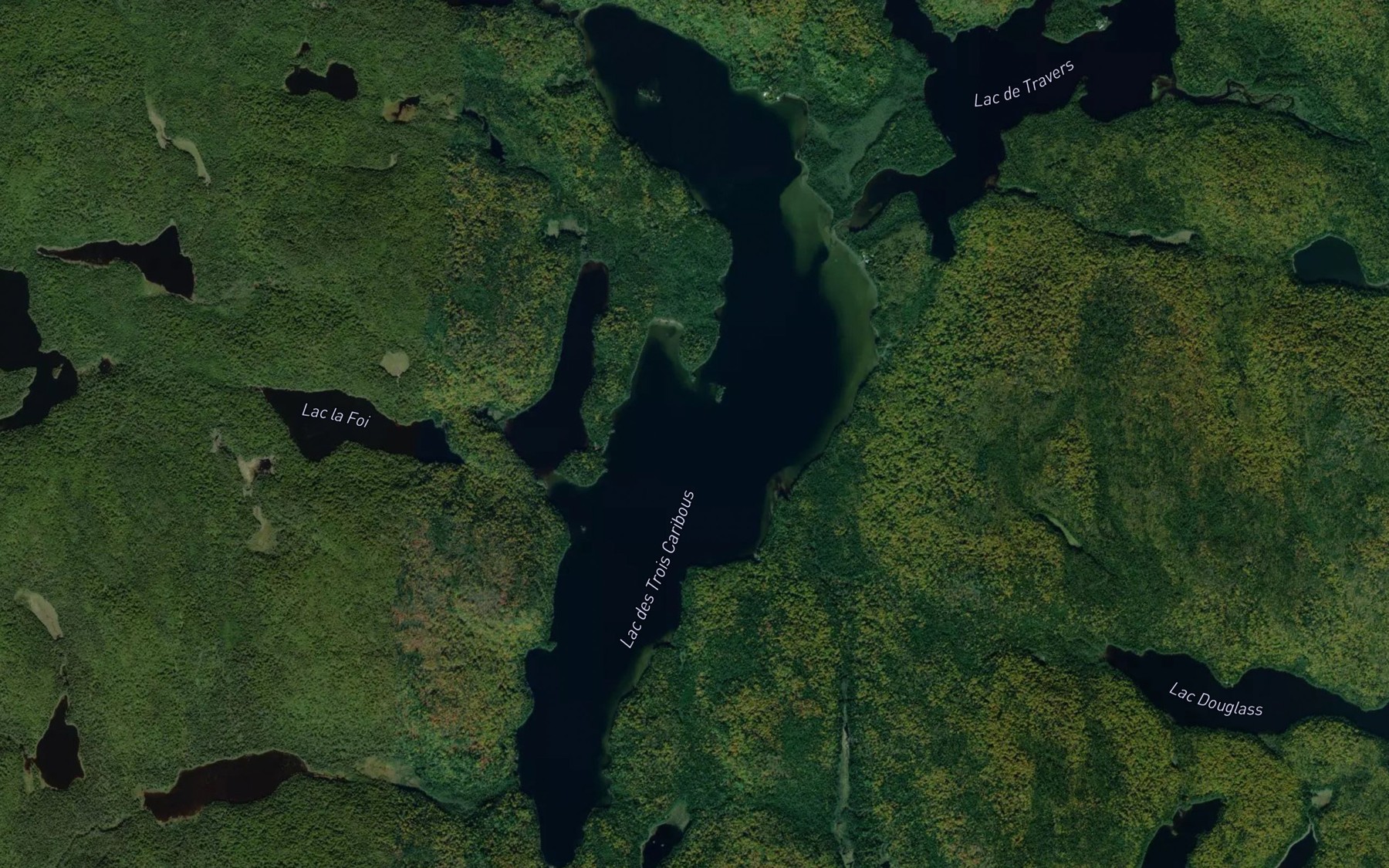 Satellite map of the Lac des Trois Caribous