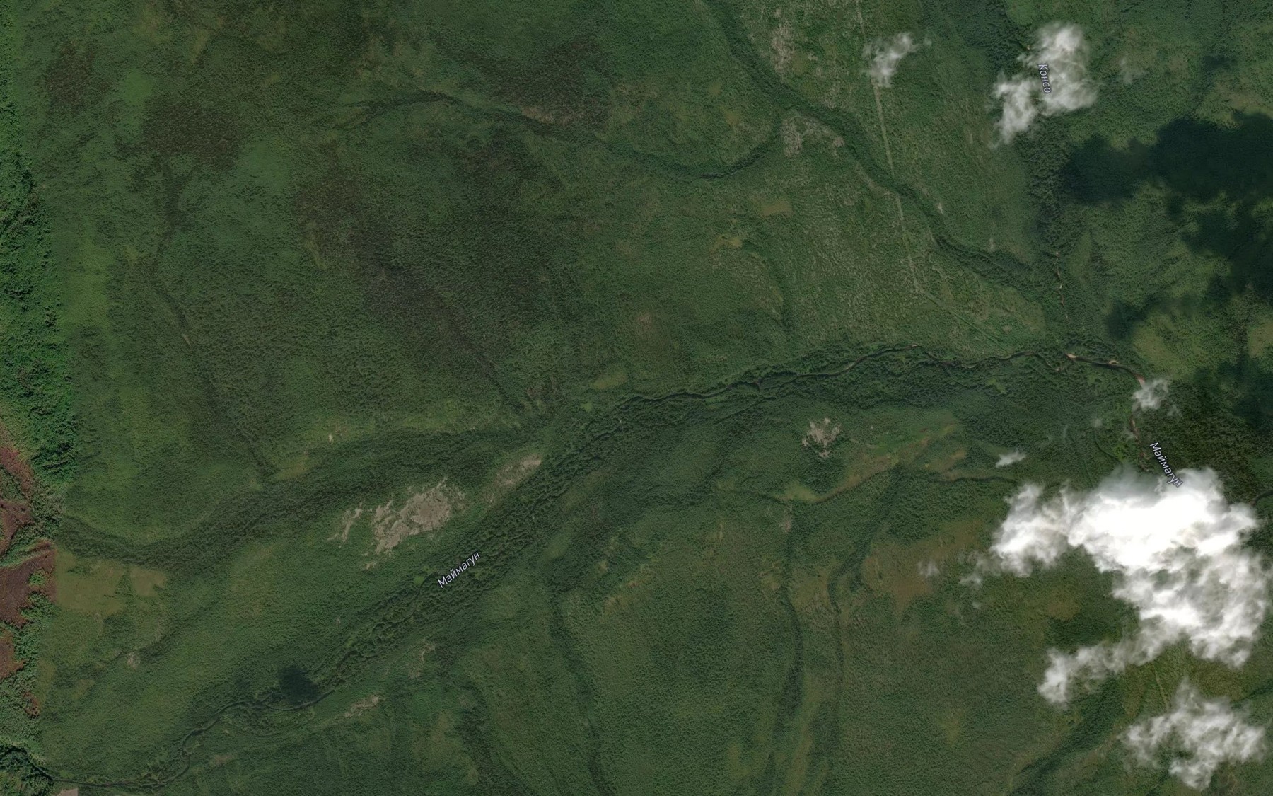 Satellite map of the Maymagun-Zimniy