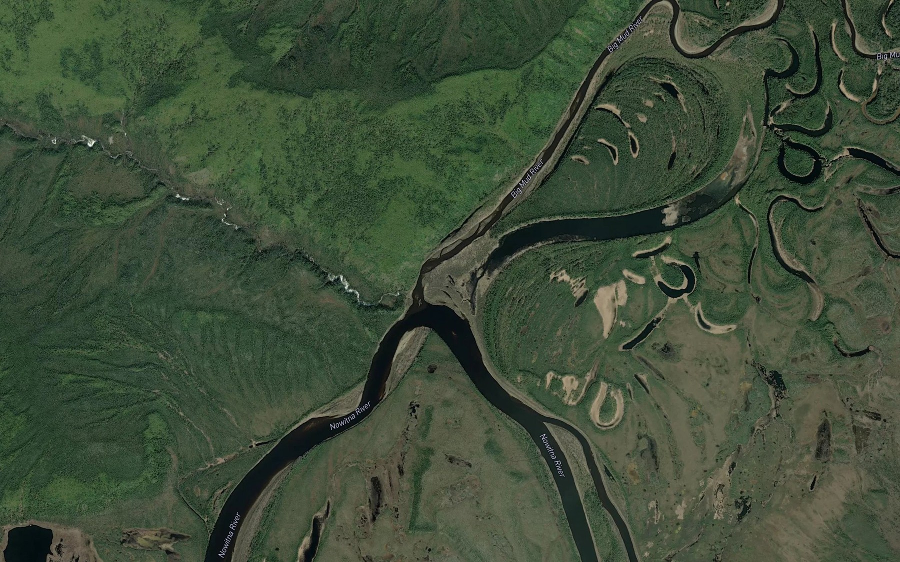 Satellite map of the Big Mud River