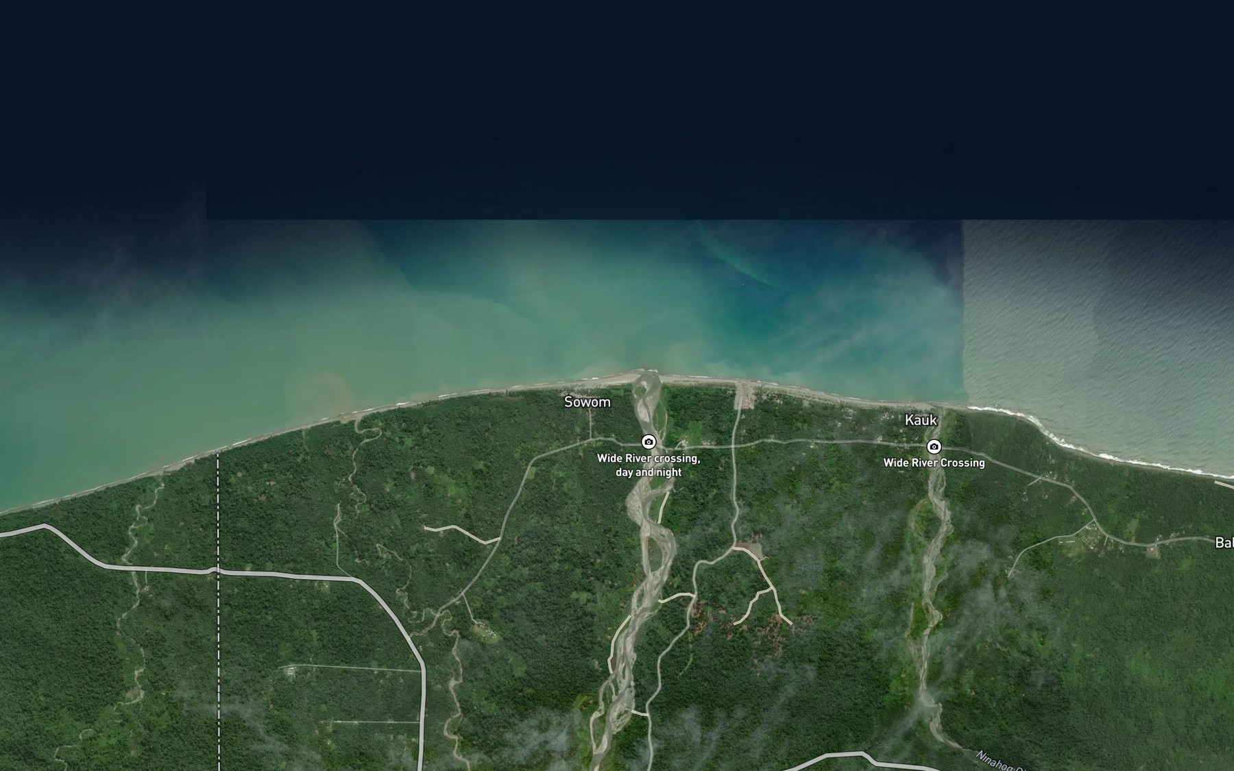 Satellite map of the Sowam River