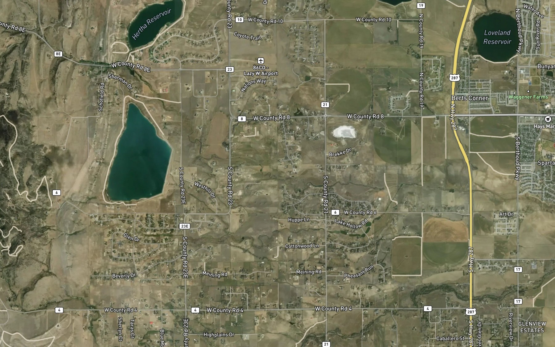 Satellite map of the Wilson Reservoir