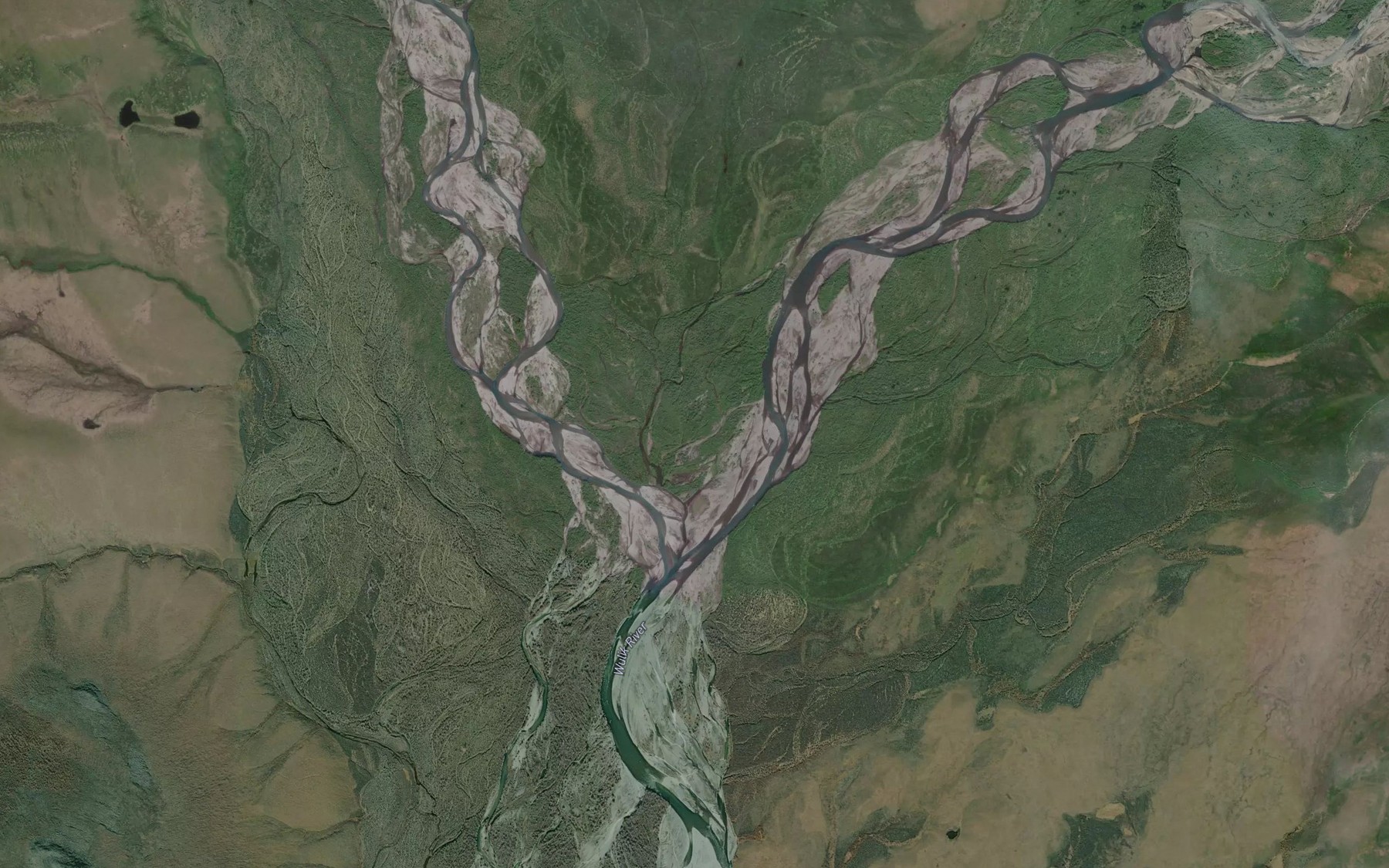 Satellite map of the West Fork Wulik River