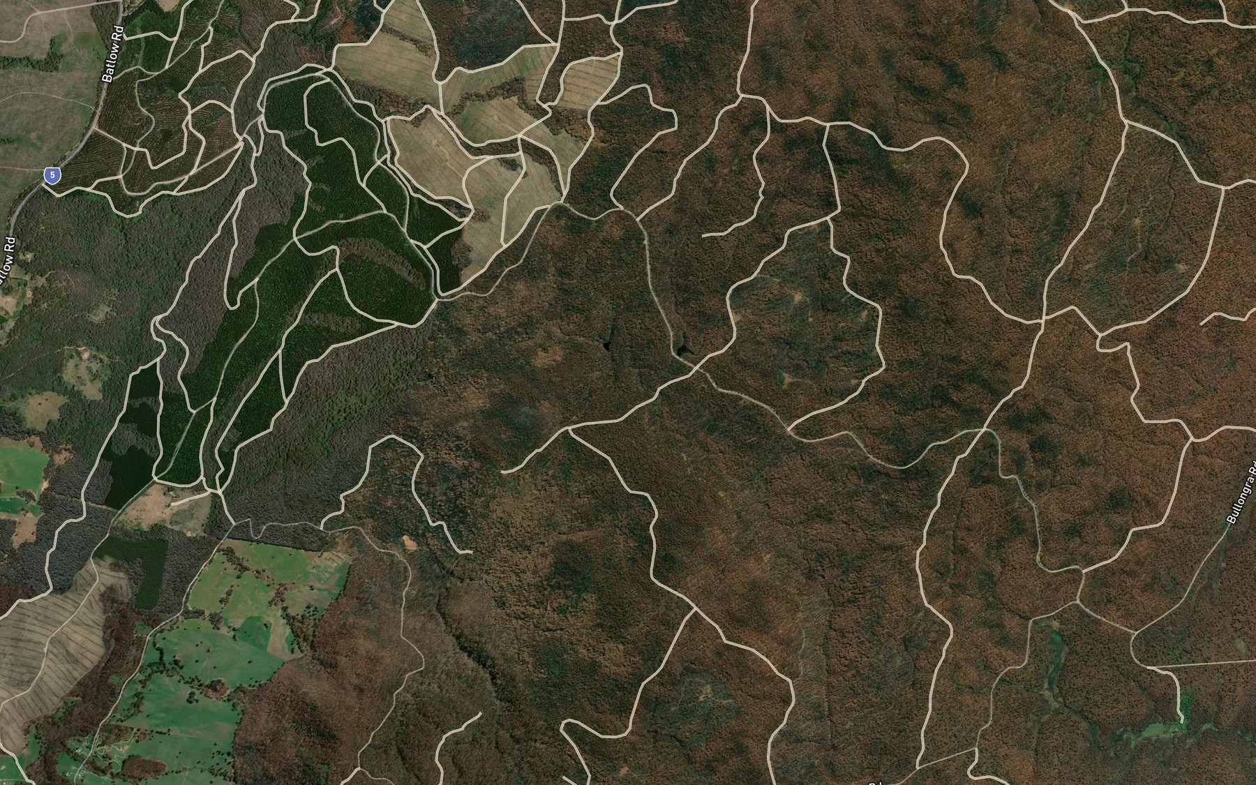 Satellite map of the Doughtys Gully