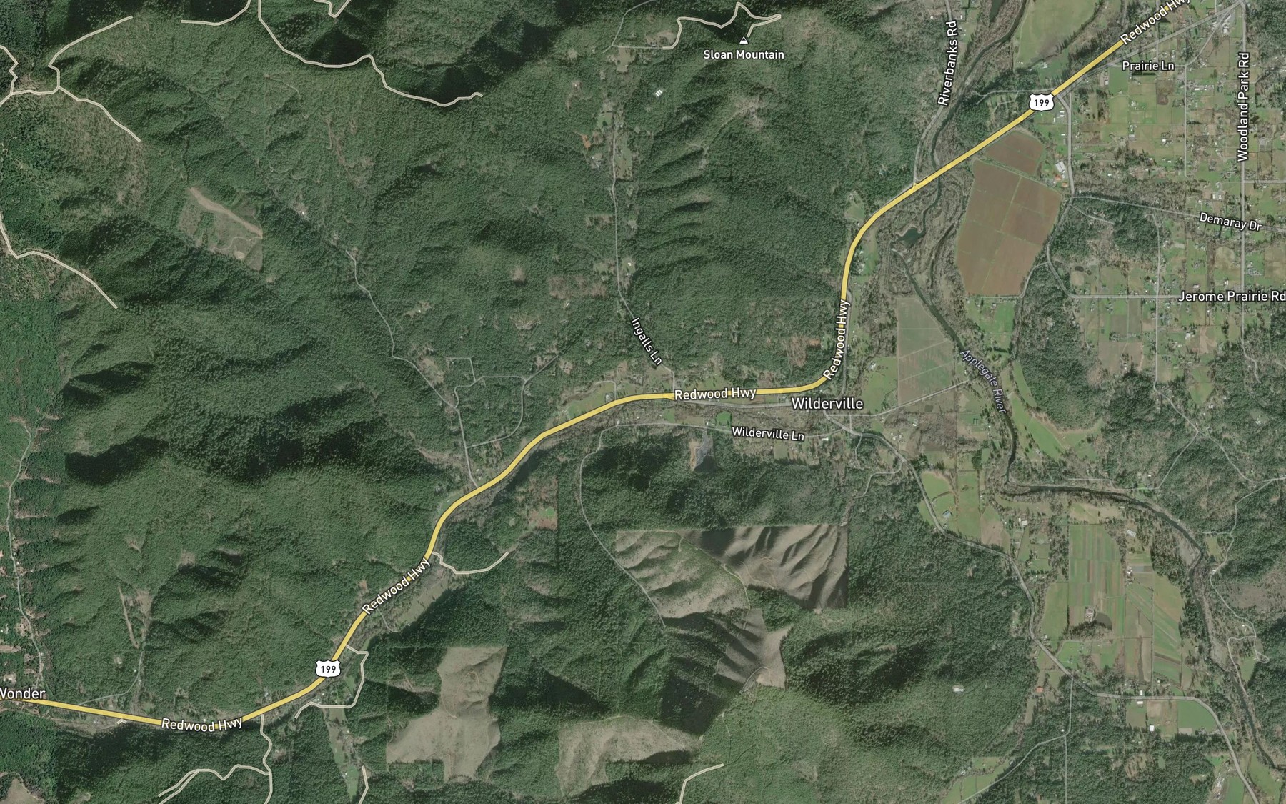 Satellite map of the Minnie Creek