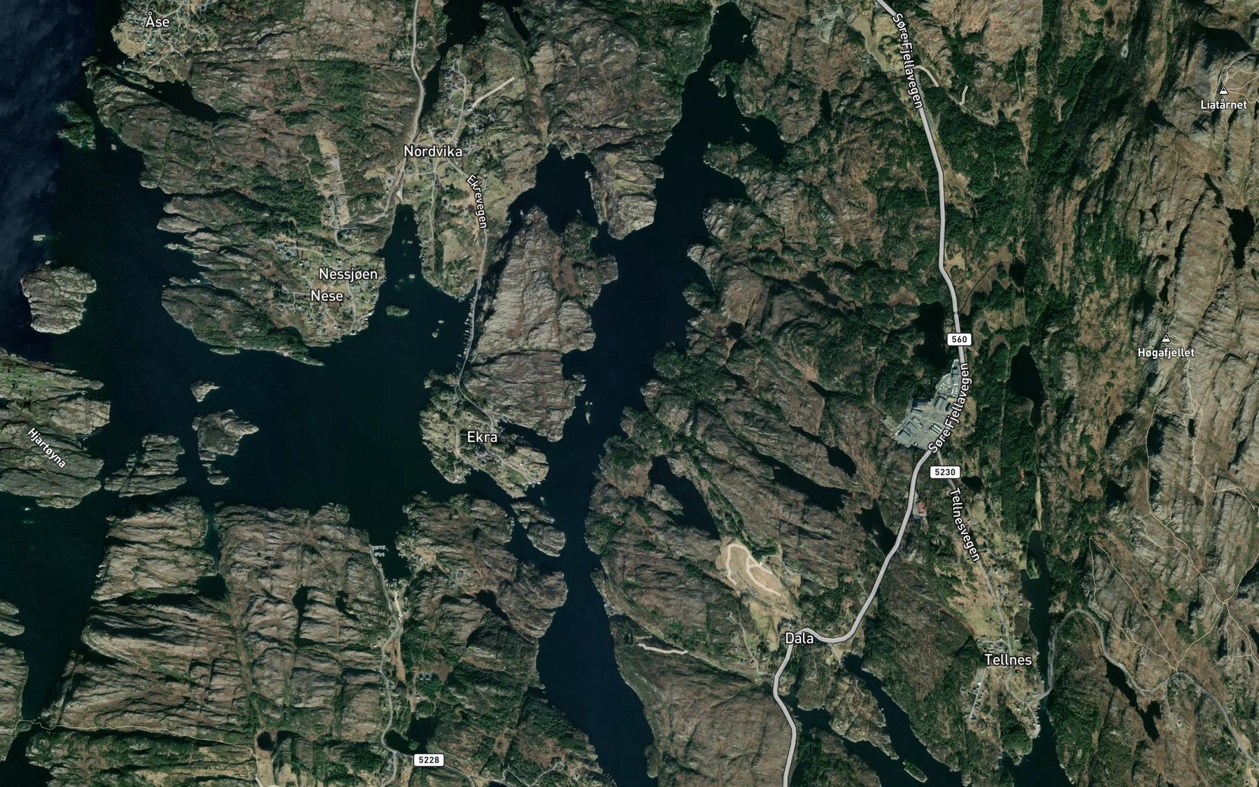 Satellite map of the Nordre Kyrkjevika