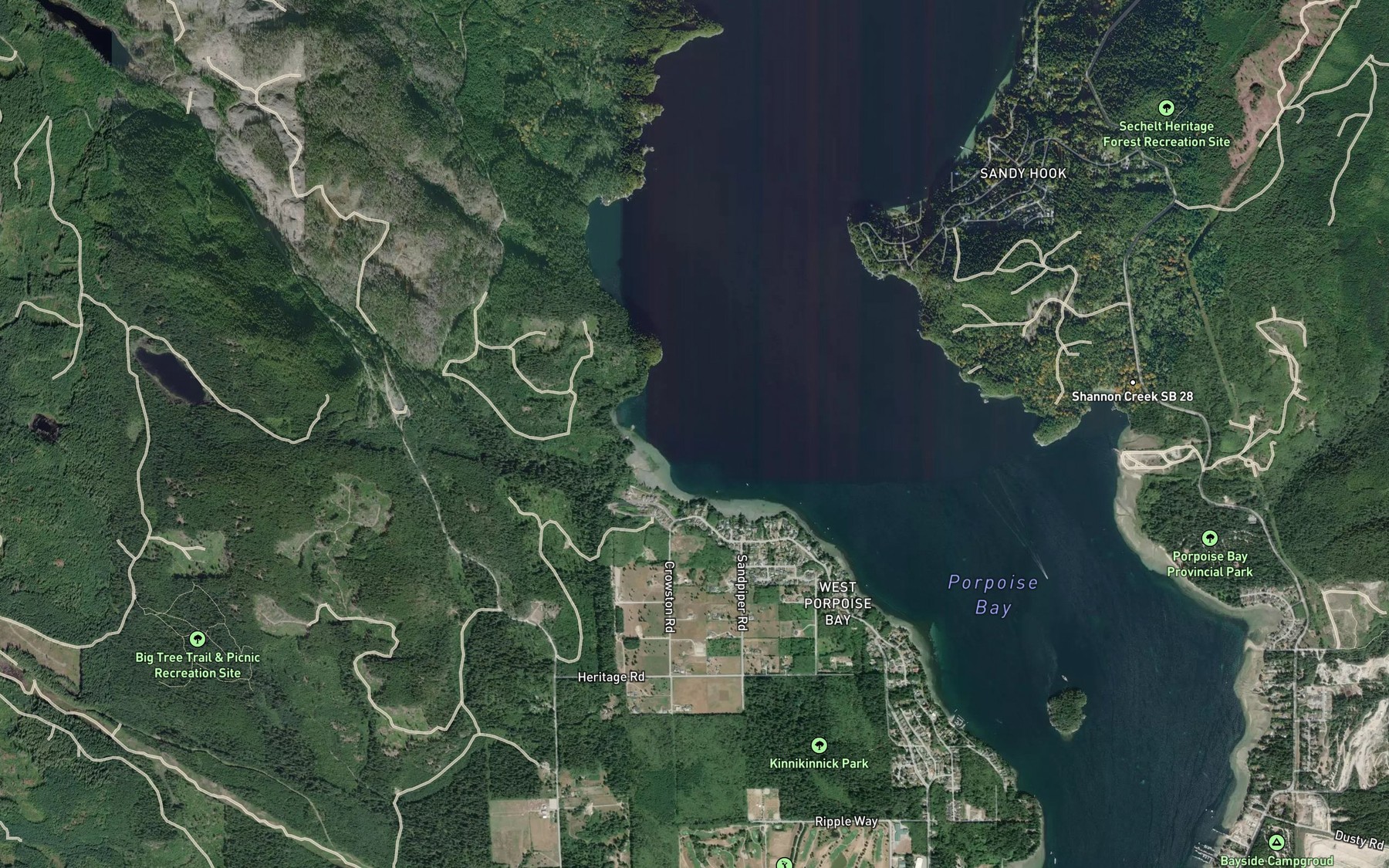 Satellite map of the Snake Bay