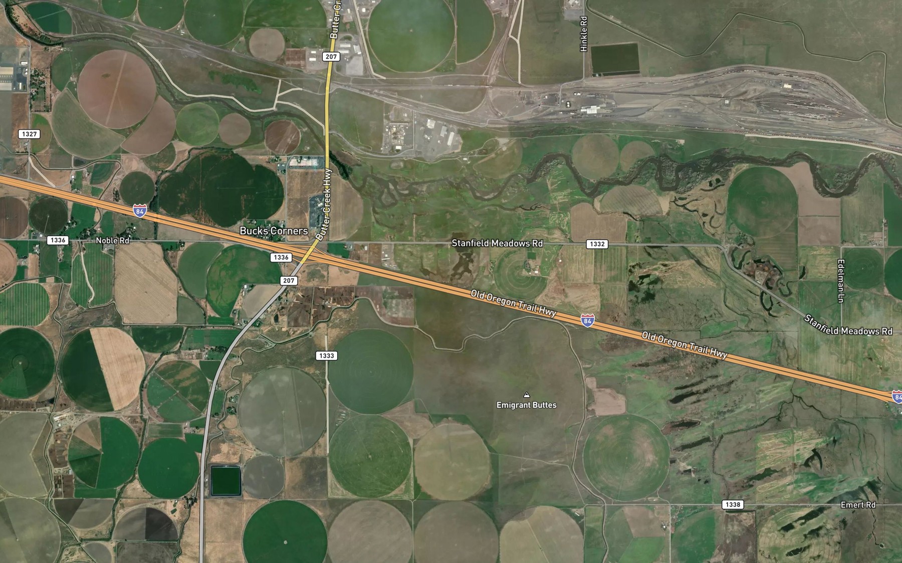 Satellite map of the Manns Pond