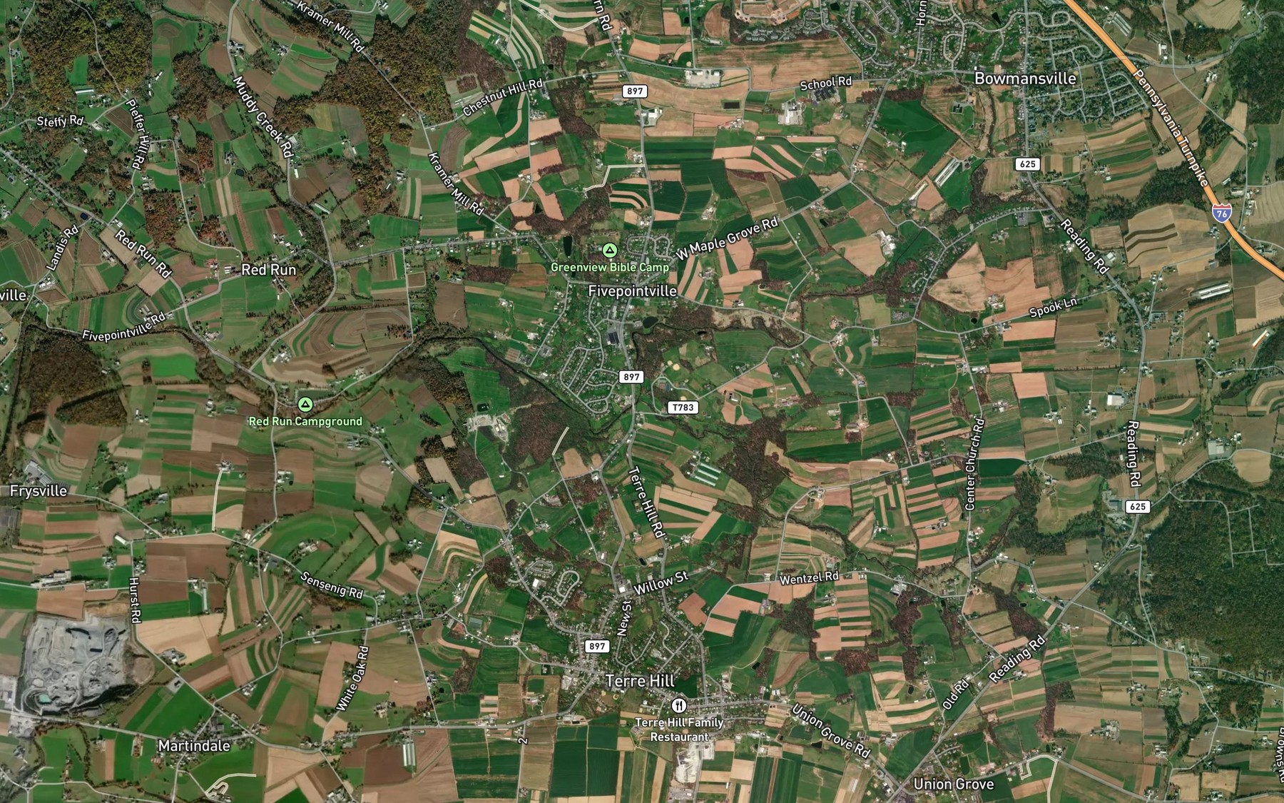 Satellite map of the Black Creek