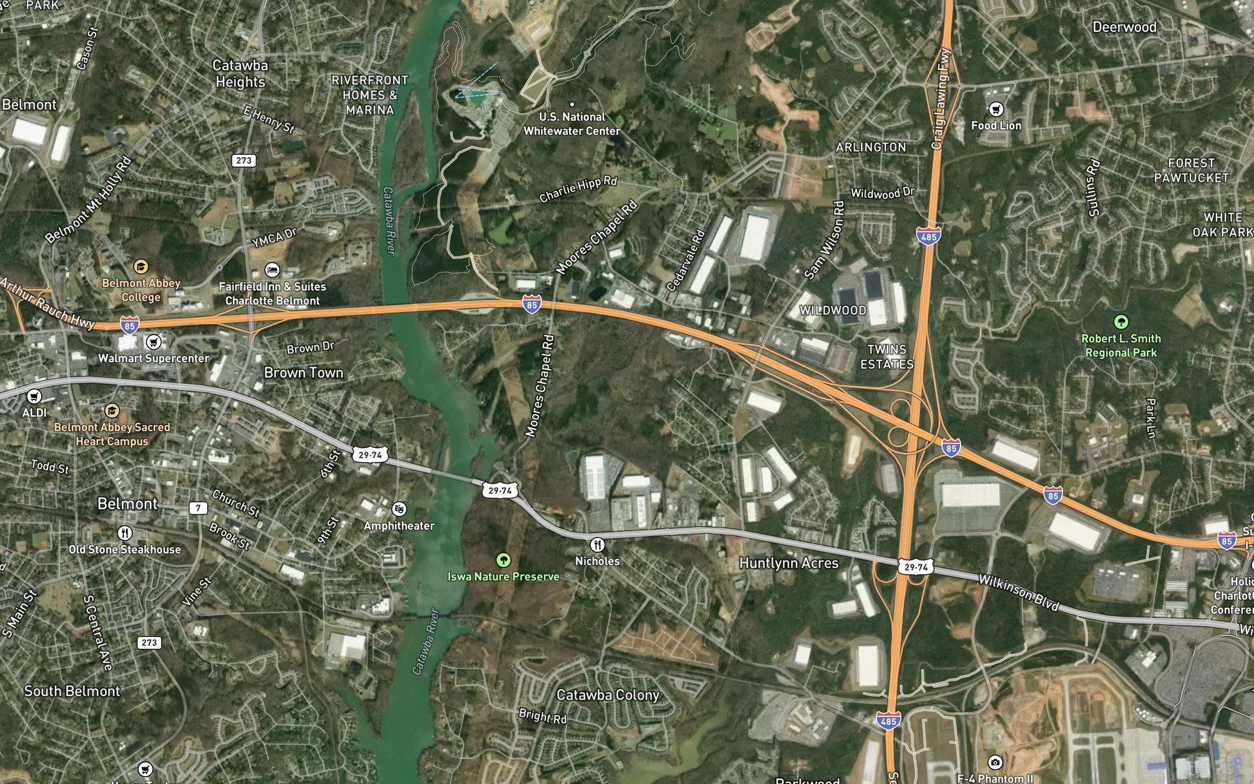 Satellite map of the Lake Kathleen