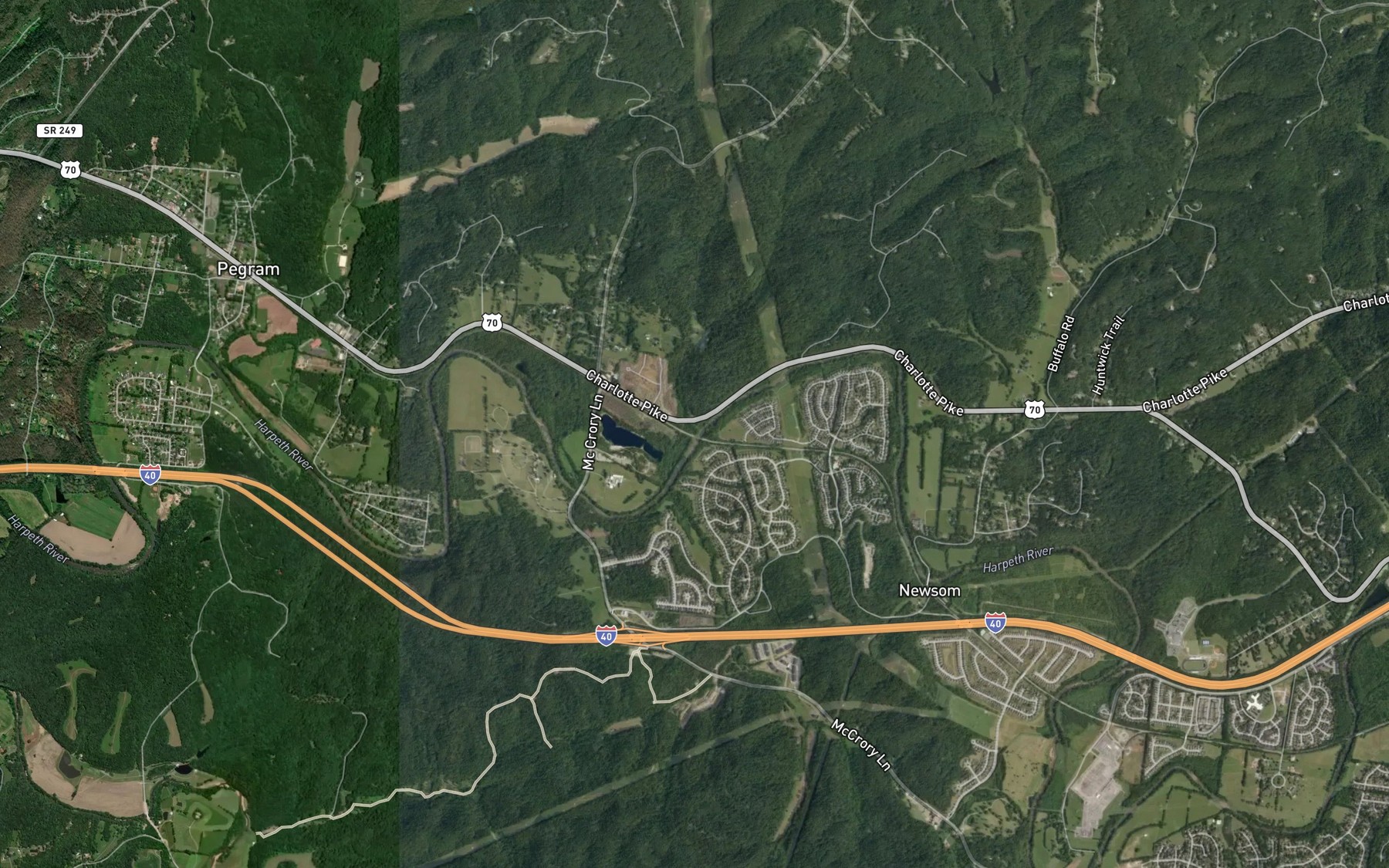 Satellite map of the Newsom Branch