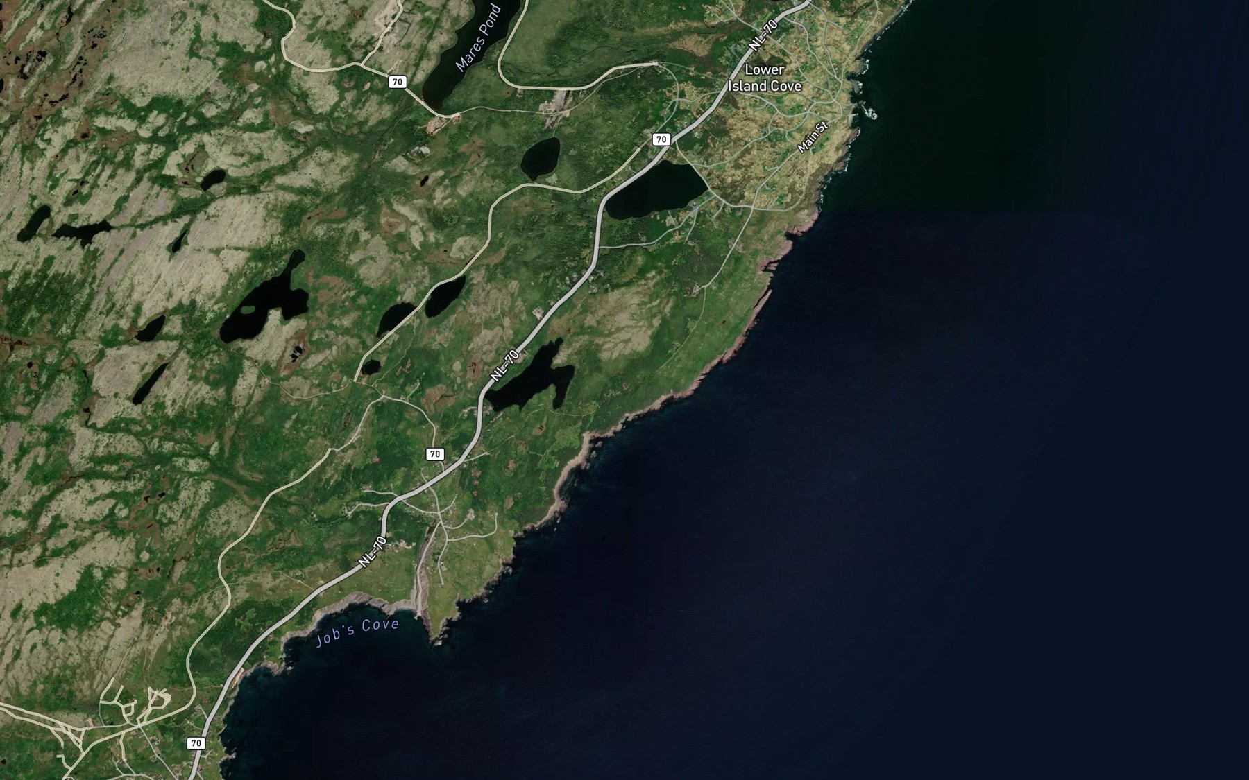 Satellite map of the Beachy Cove Pond