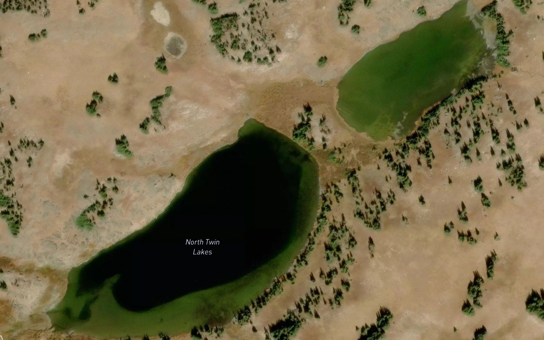 Satellite map of the North Twin Lakes