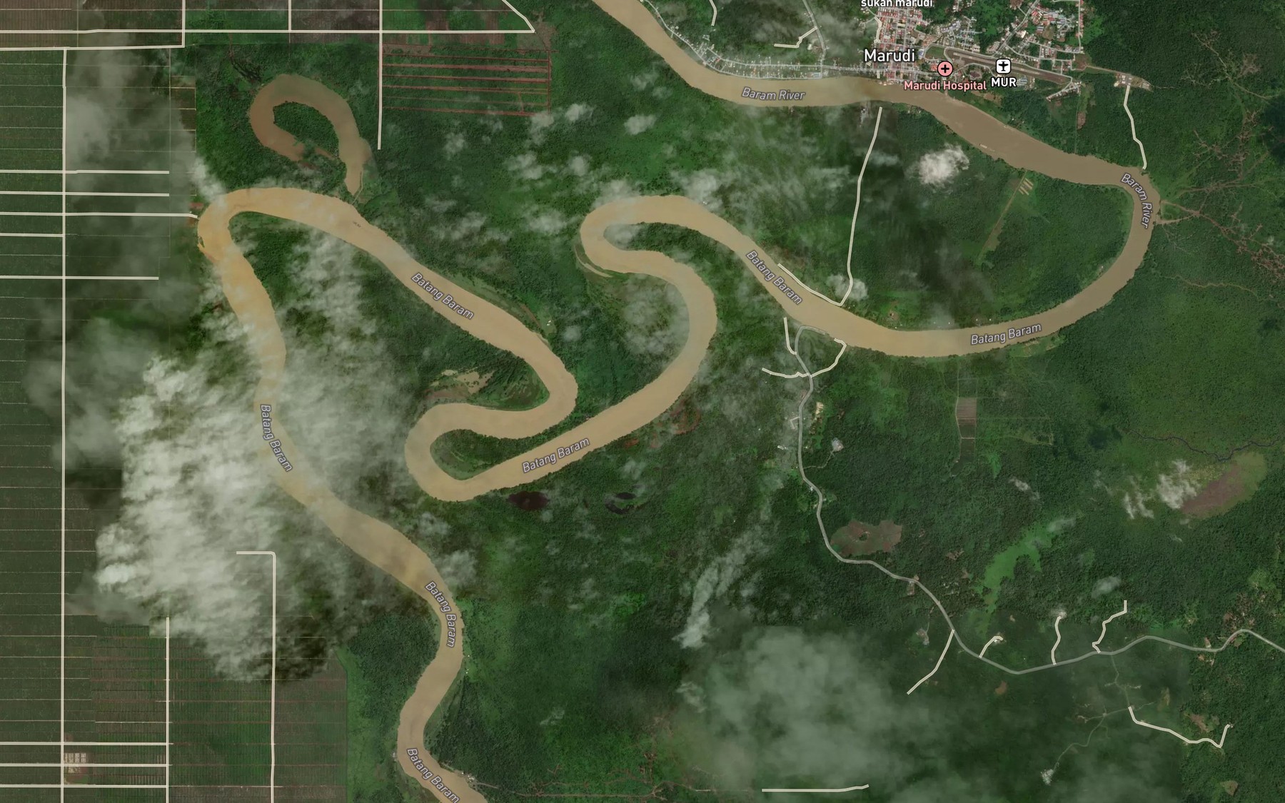 Satellite map of the Lubok Tumau