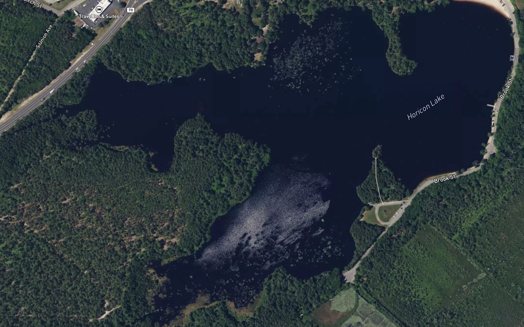 Satellite map of the Horicon Lake