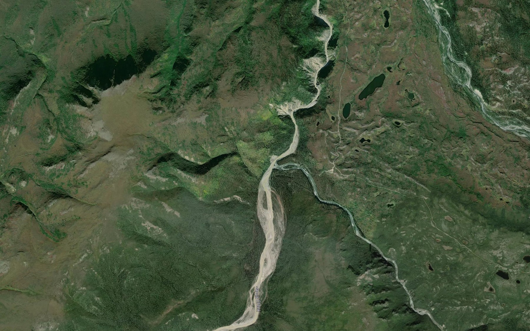 Satellite map of the McCumber Creek