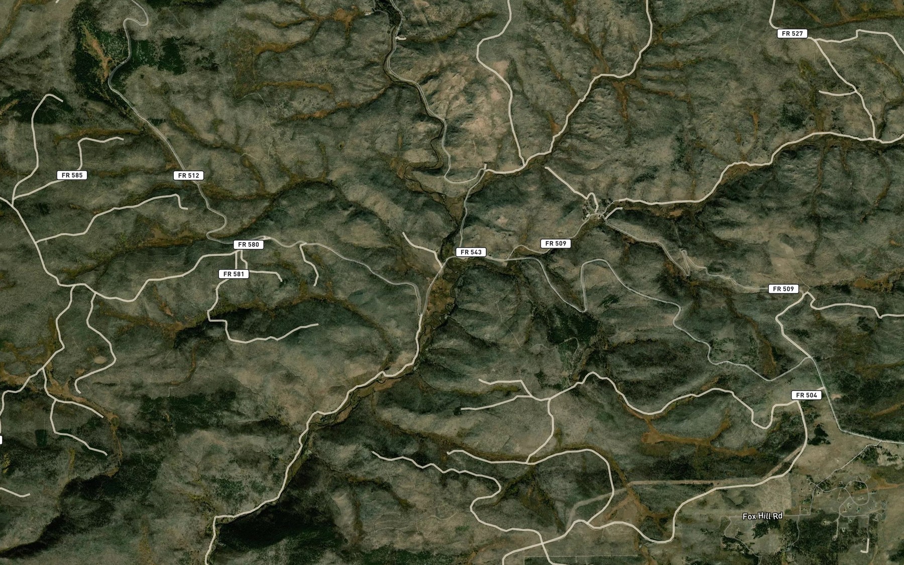 Satellite map of the Lake Creek