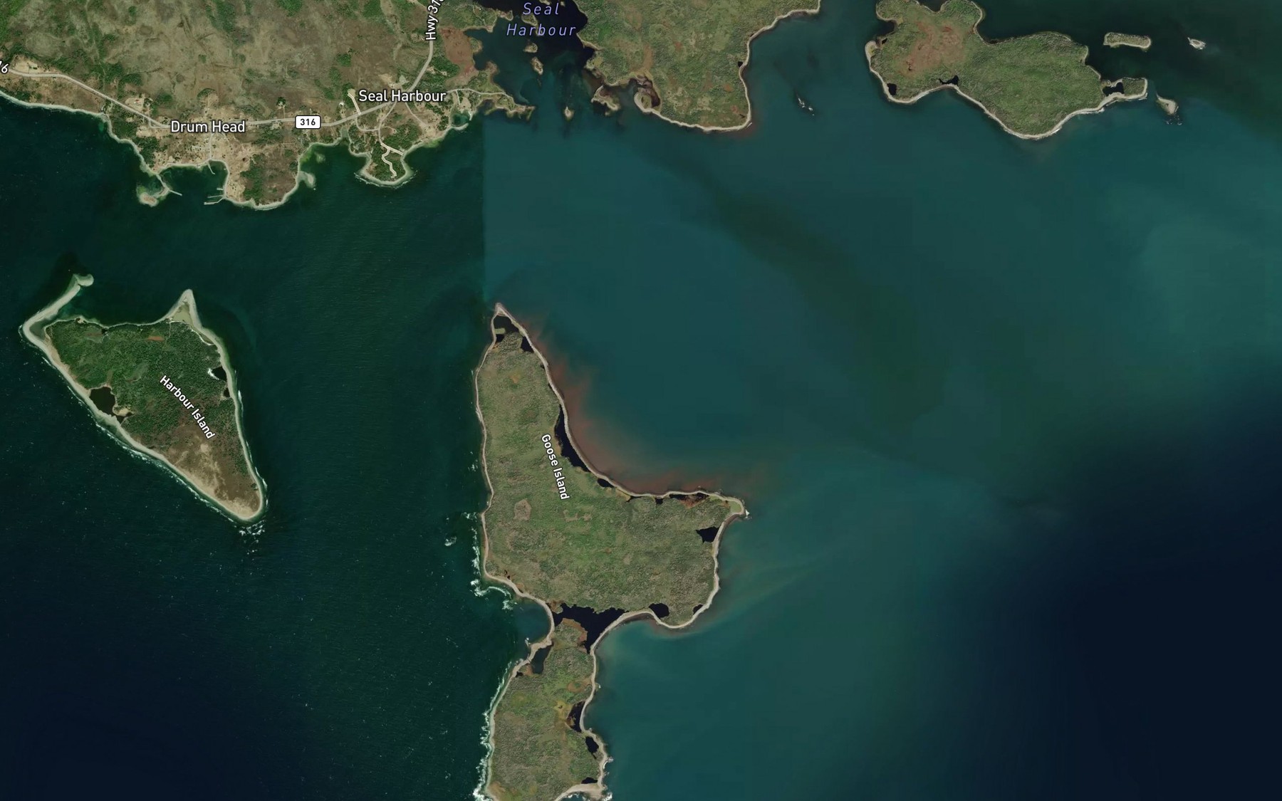 Satellite map of the Lewis Reef