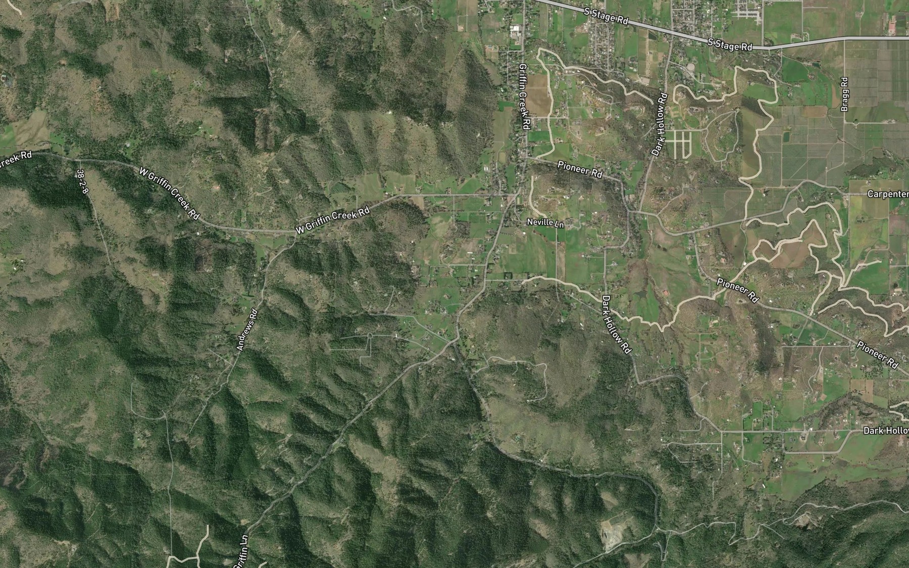 Satellite map of the Murphy Creek