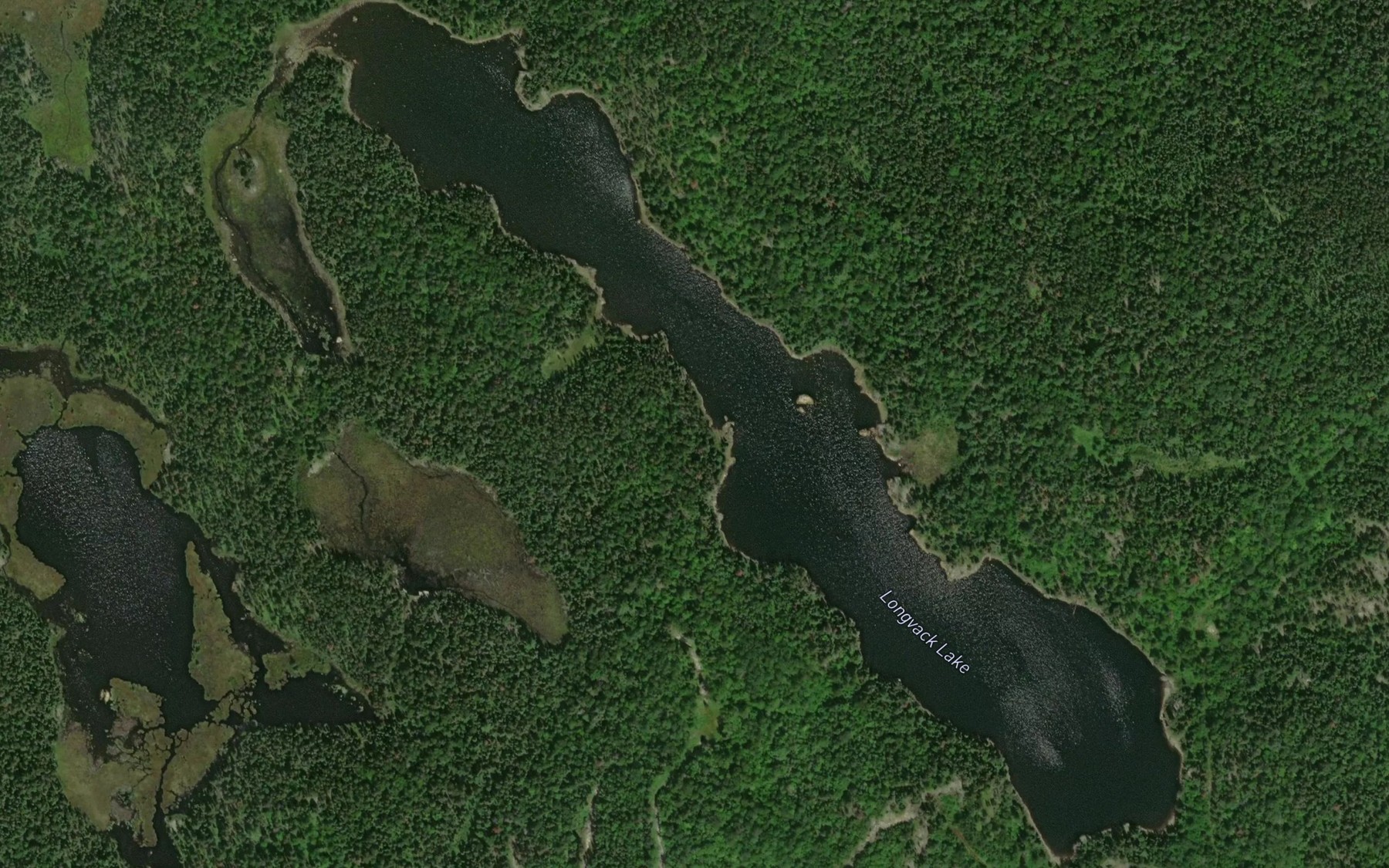 Satellite map of the Longvack Lake