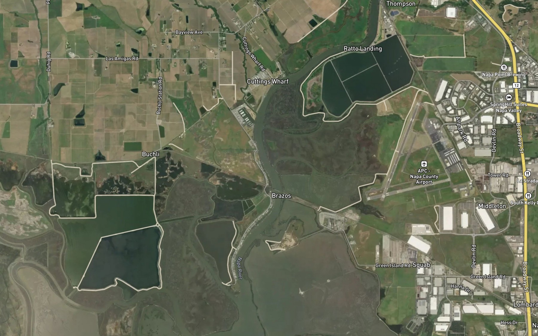 Satellite map of the Fagan Slough