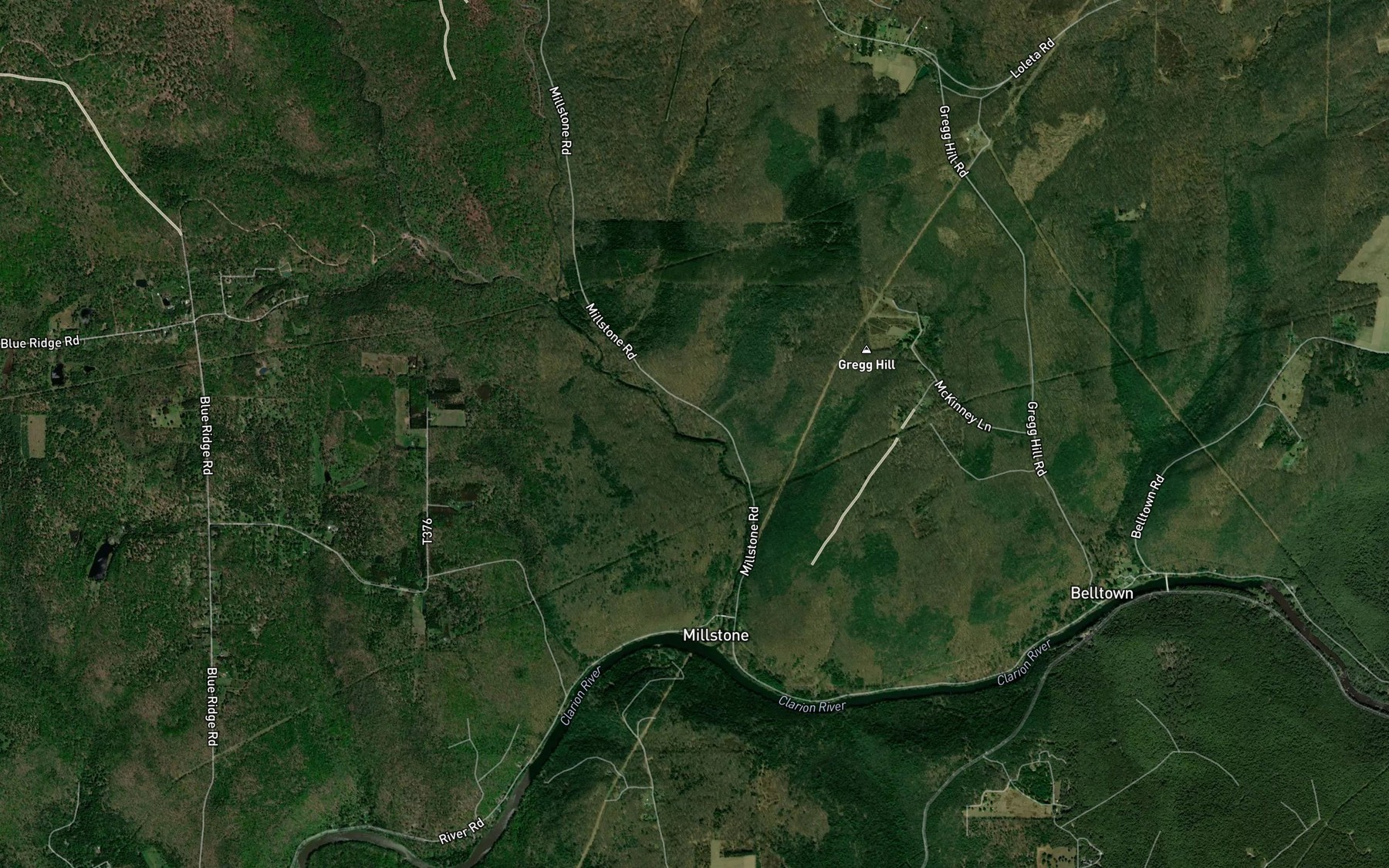 Satellite map of the Coalbank Run