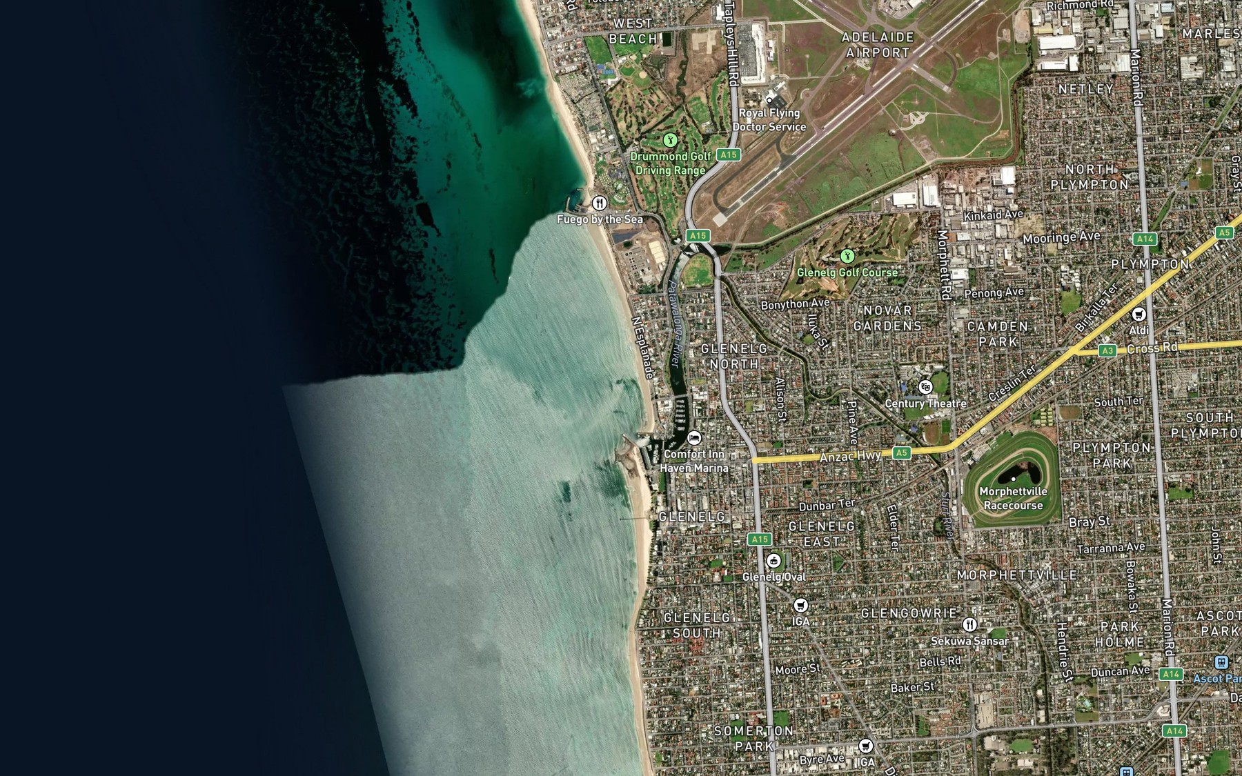 Satellite map of the Holdfast Bay