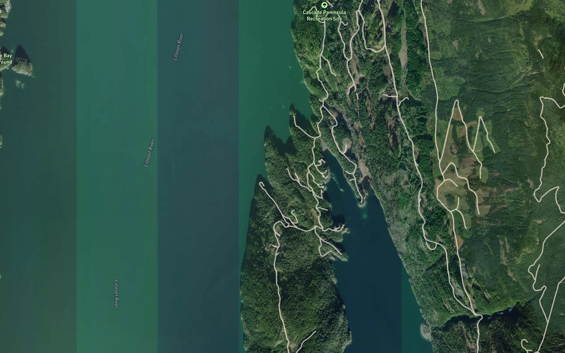 Satellite map of the Beach Bay