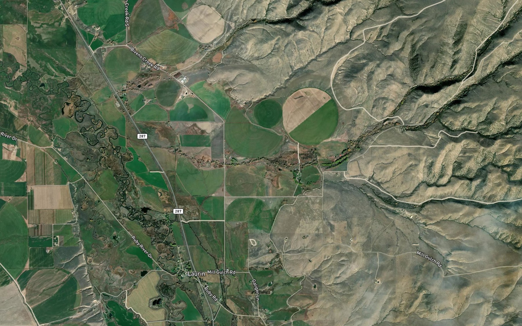 Satellite map of the Quaking Aspen Creek