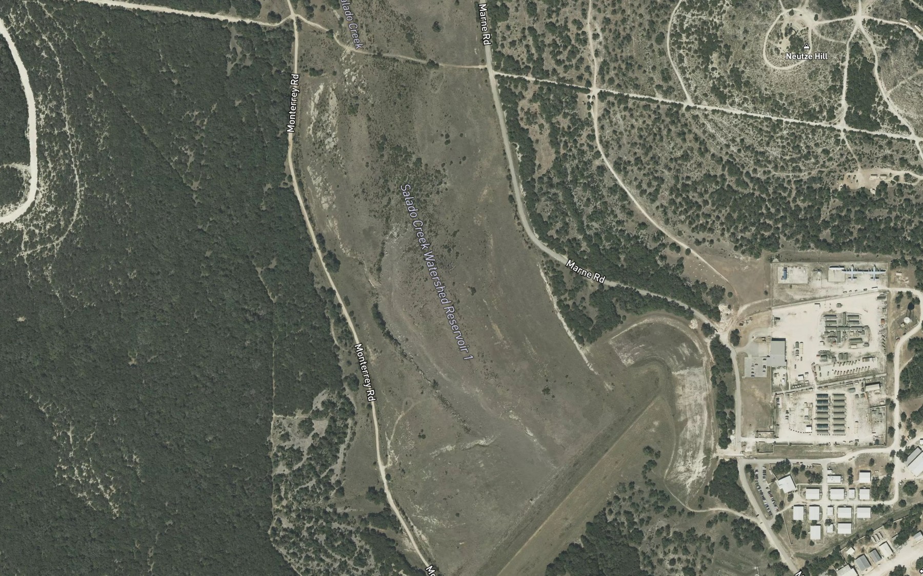 Satellite map of the Soil Conservation Service Site 1 Reservoir