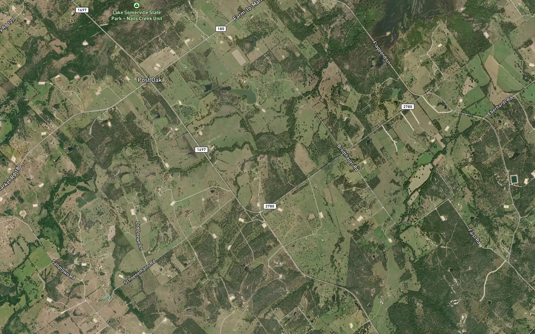 Satellite map of the Little Cedar Creek
