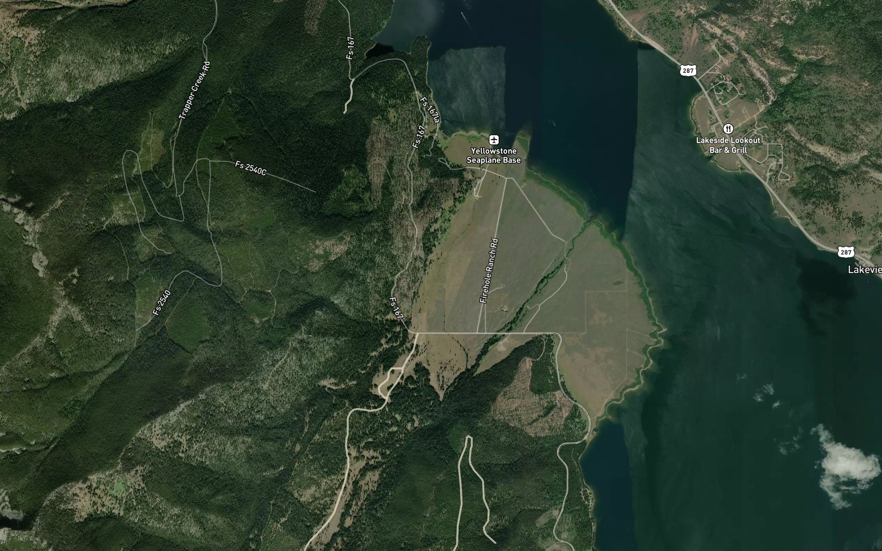 Satellite map of the Wally McClure Creek