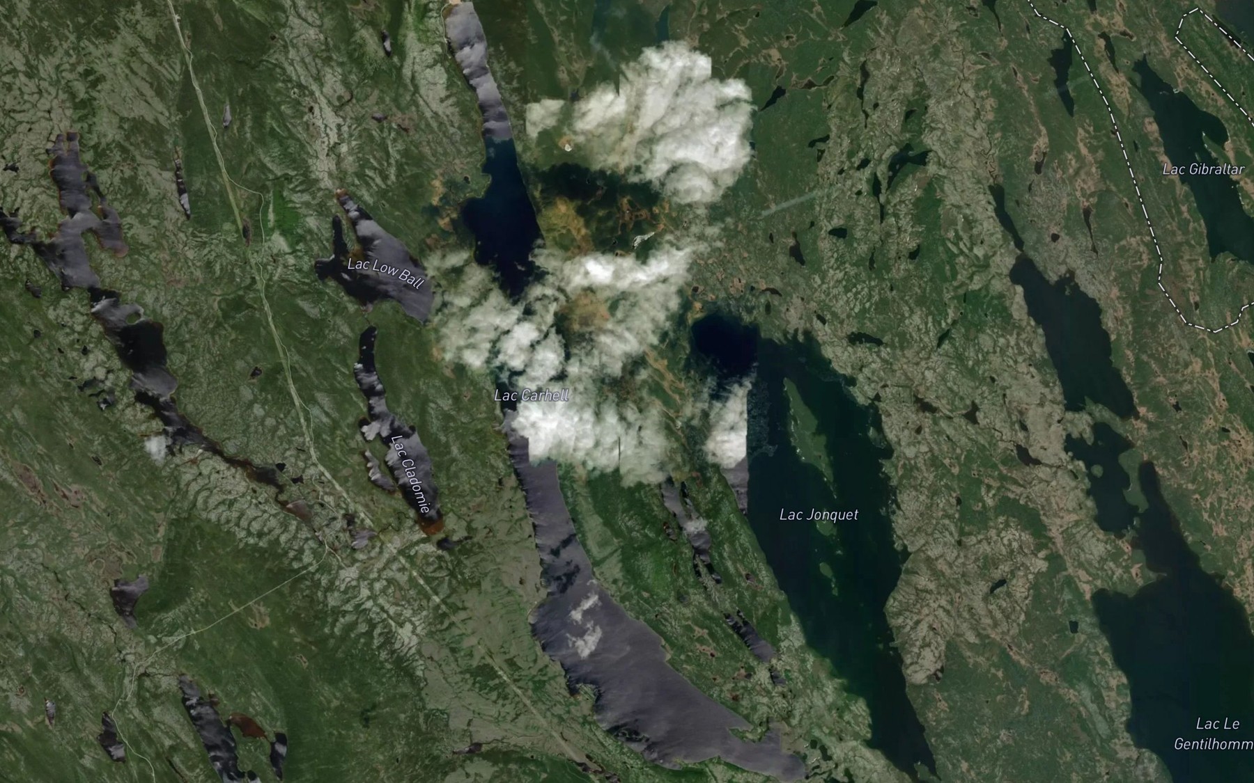 Satellite map of the Lac Carheil