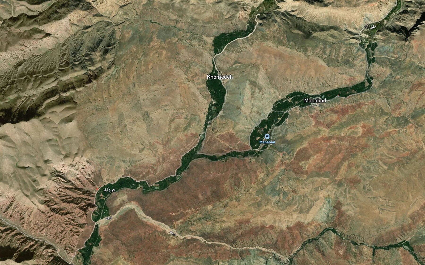 Satellite map of the Cheshmeh-ye Khambu