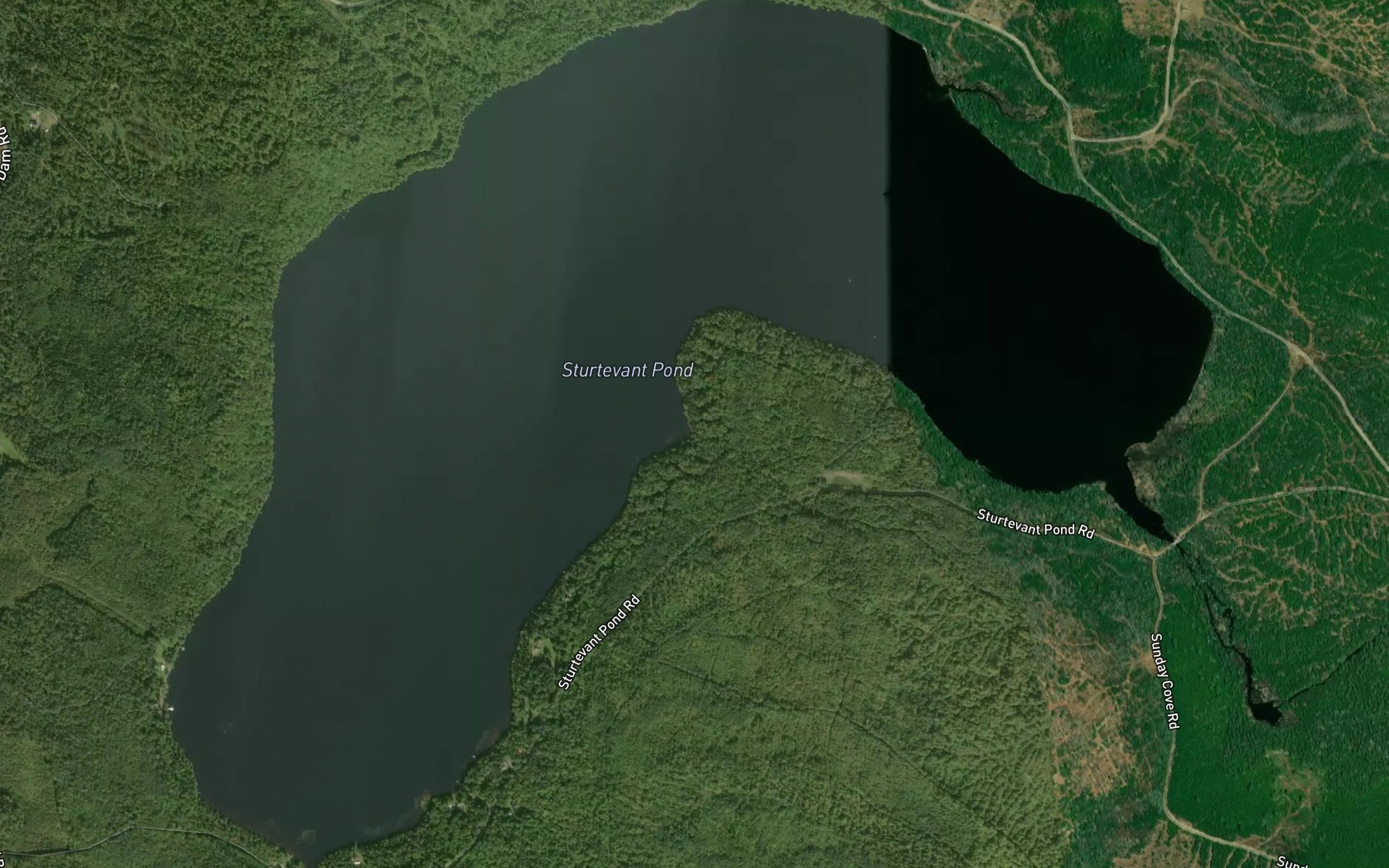 Satellite map of the Sturtevant Pond