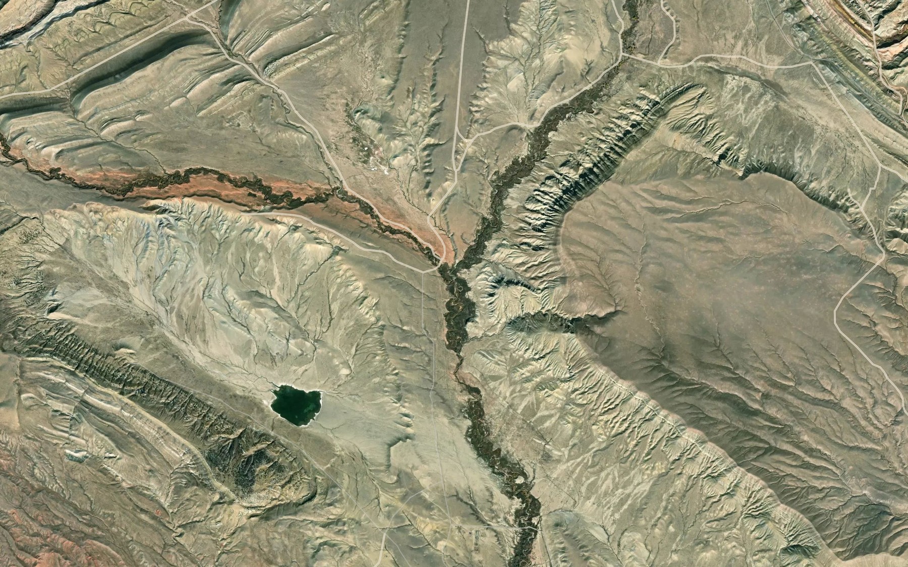 Satellite map of the Red Creek