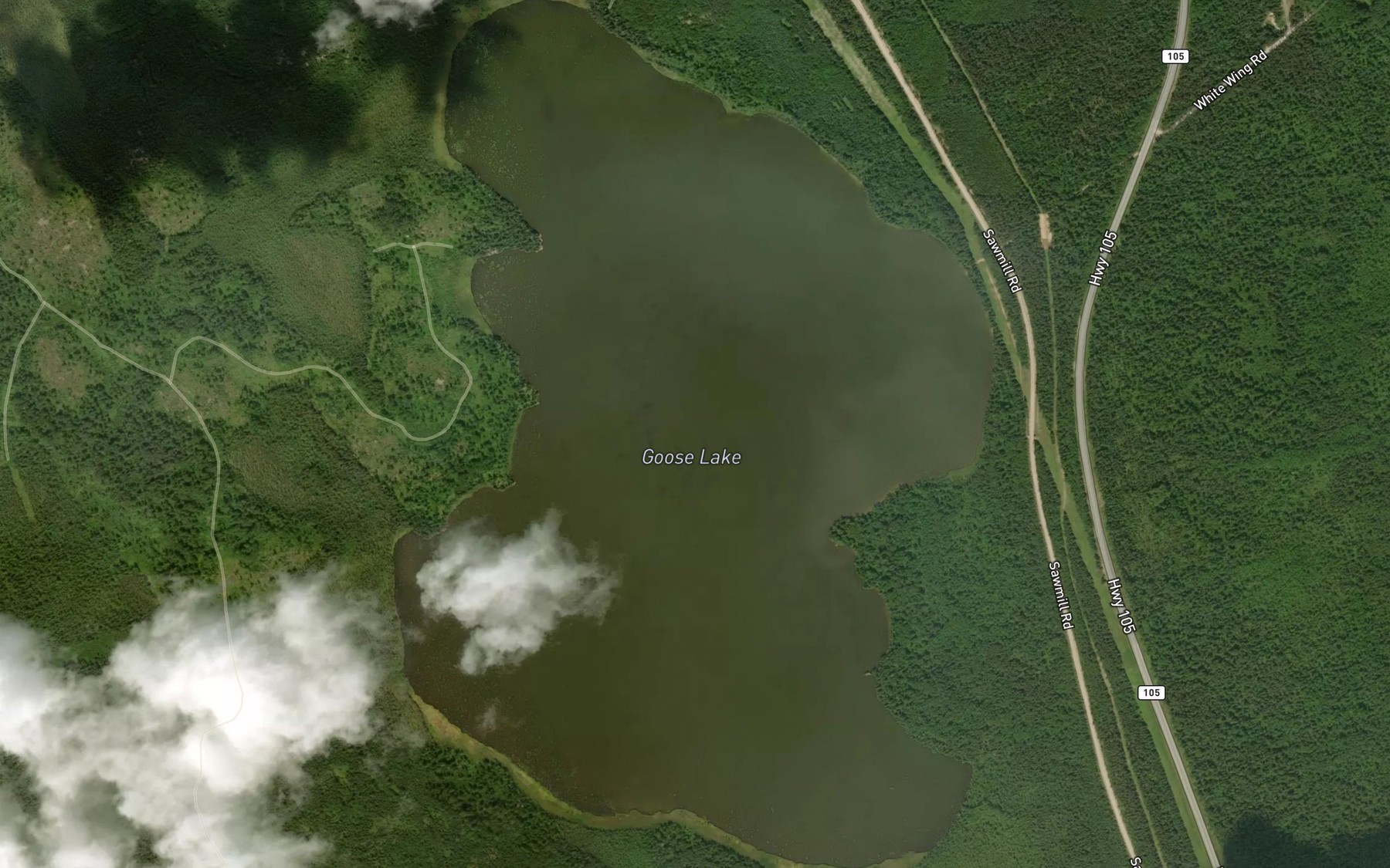 Satellite map of the Goose Lake