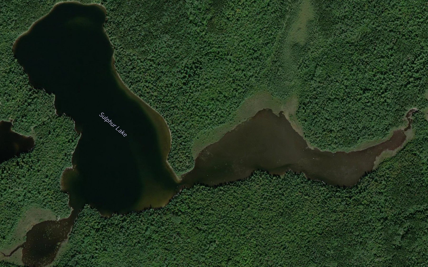 Satellite map of the Sulphur Lake