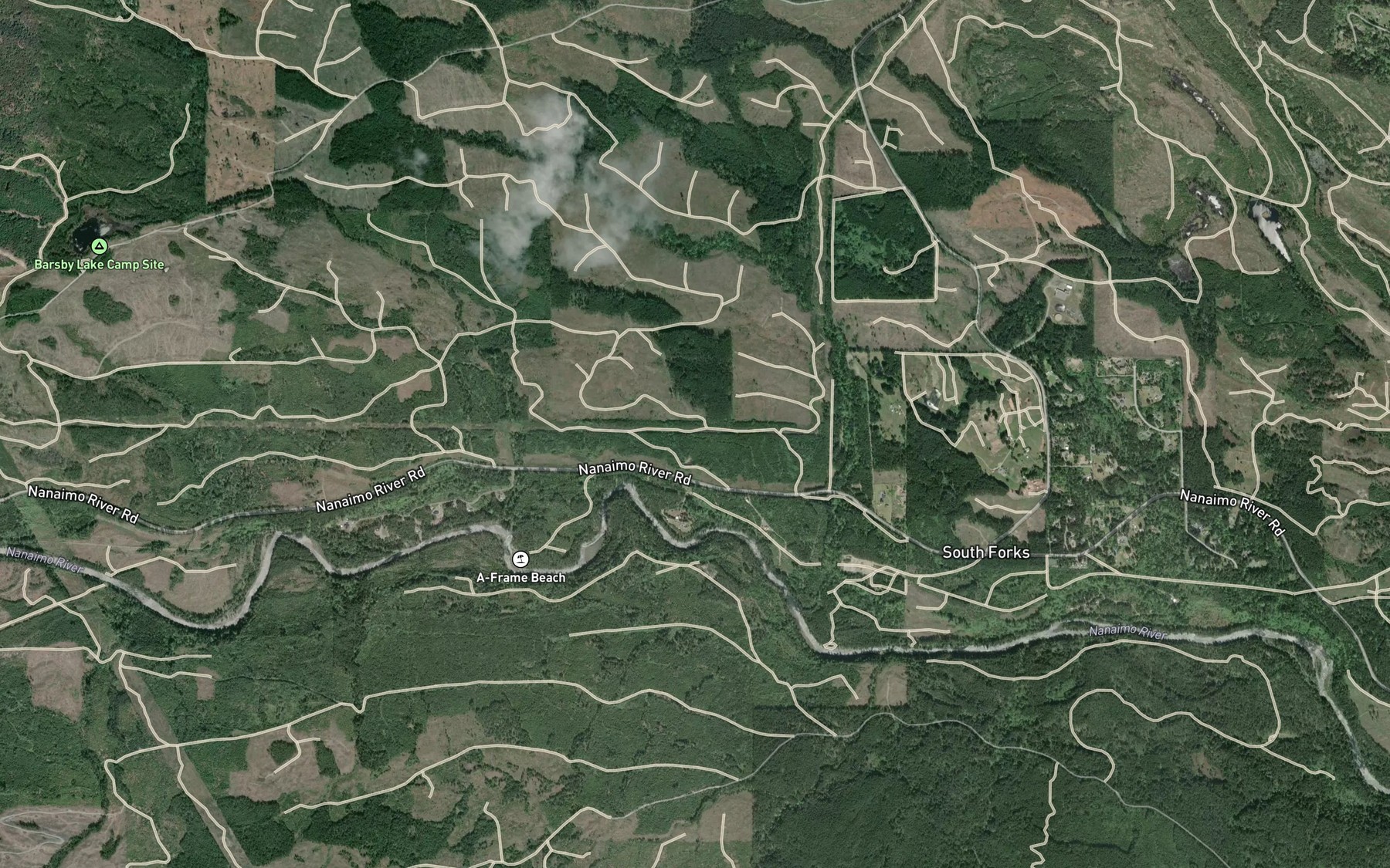 Satellite map of the Manson Creek