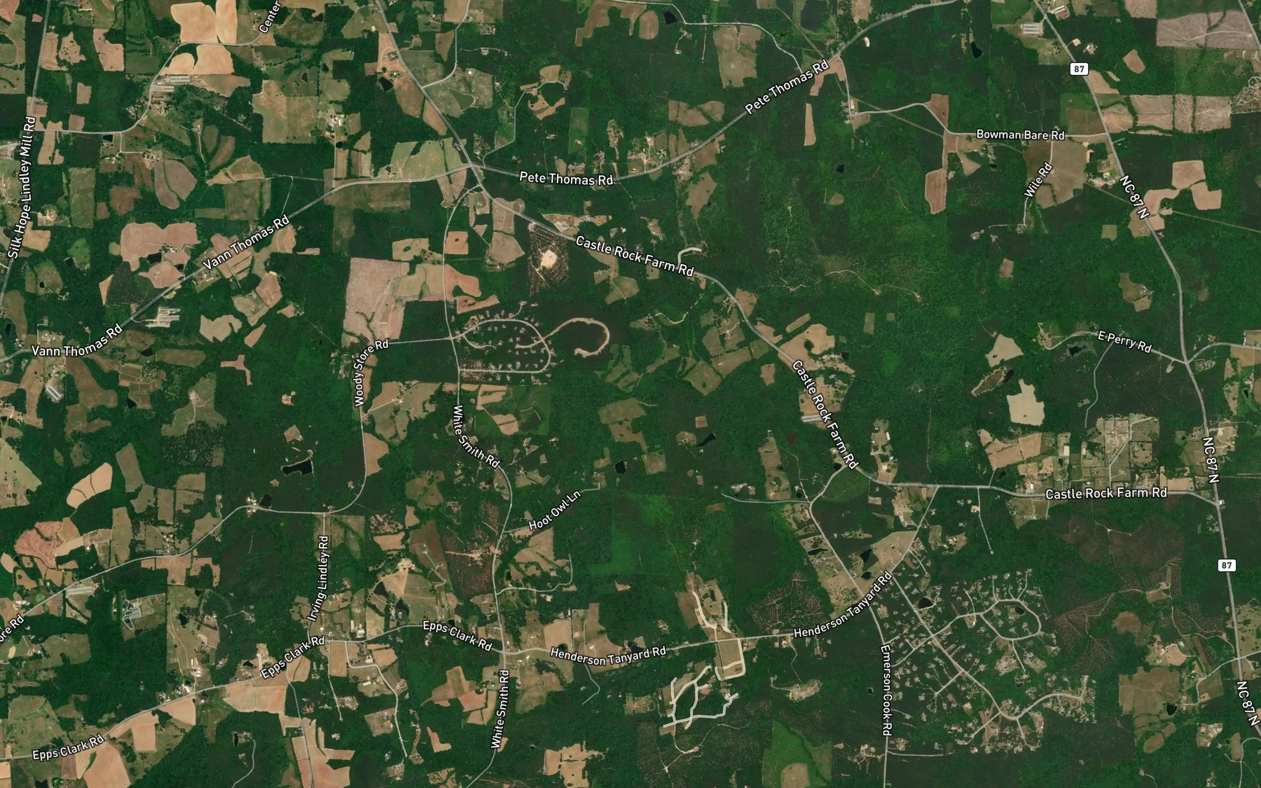 Satellite map of the Cattail Creek