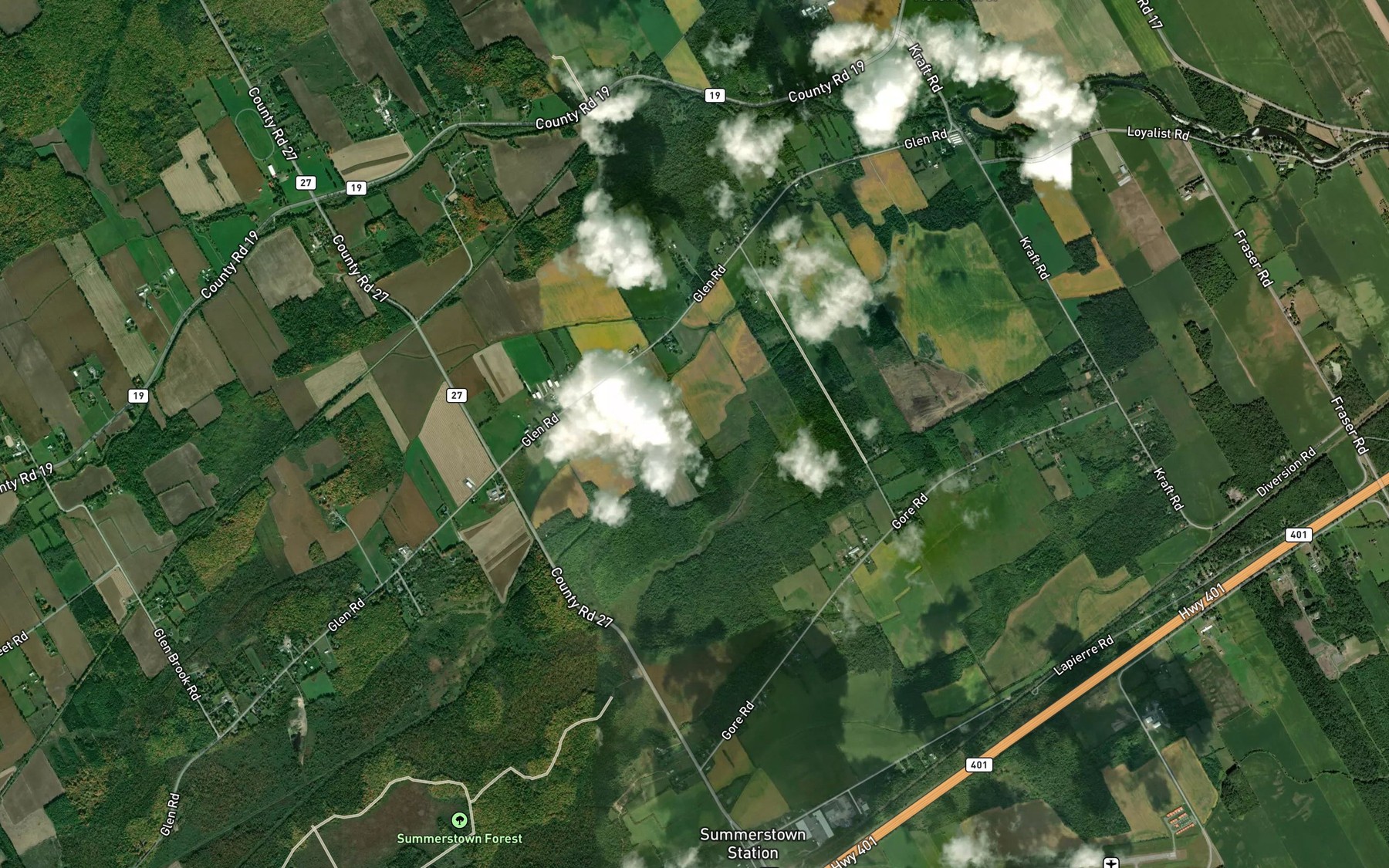 Satellite map of the Spring Creek Drain