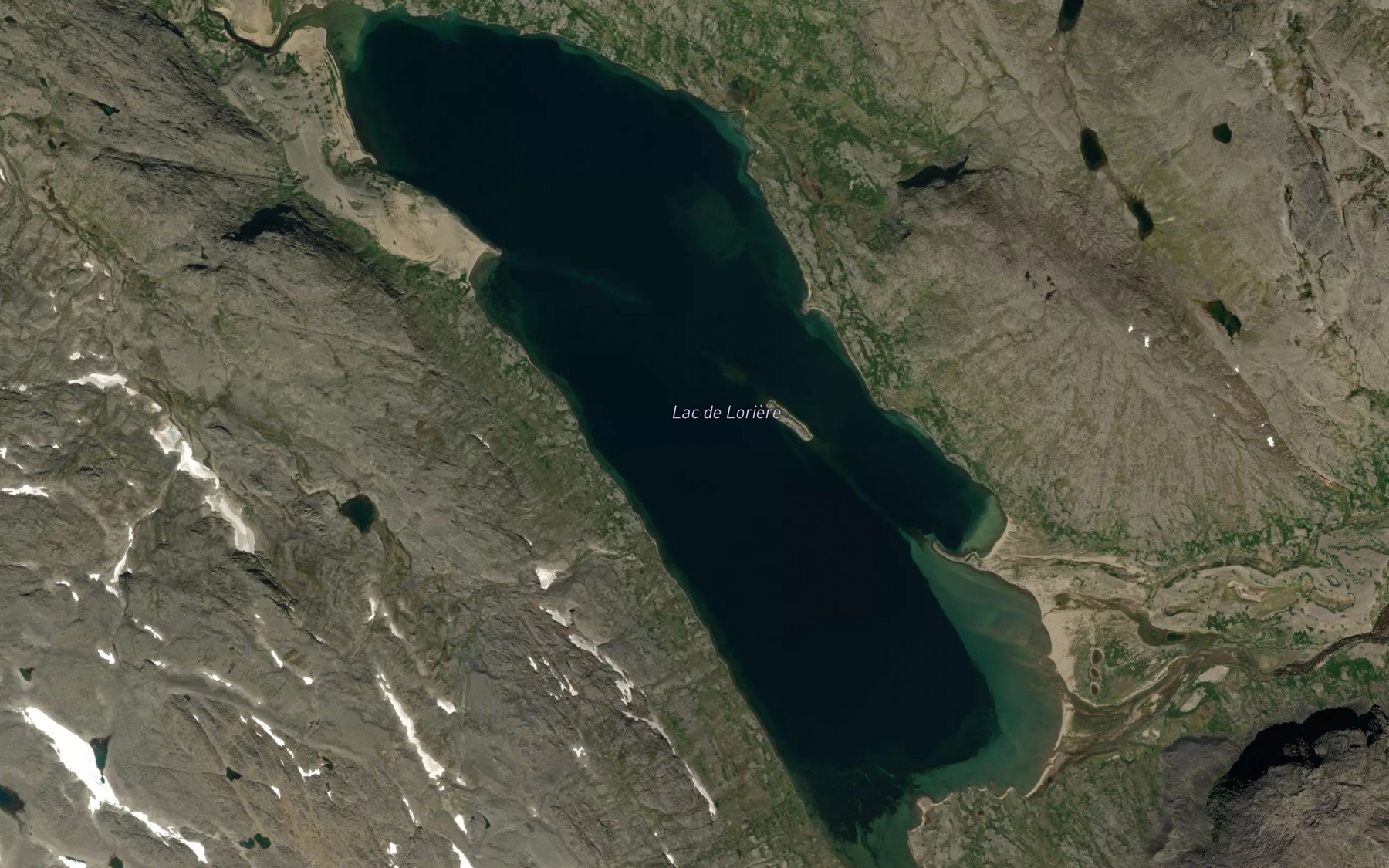Satellite map of the Lac de Loriere