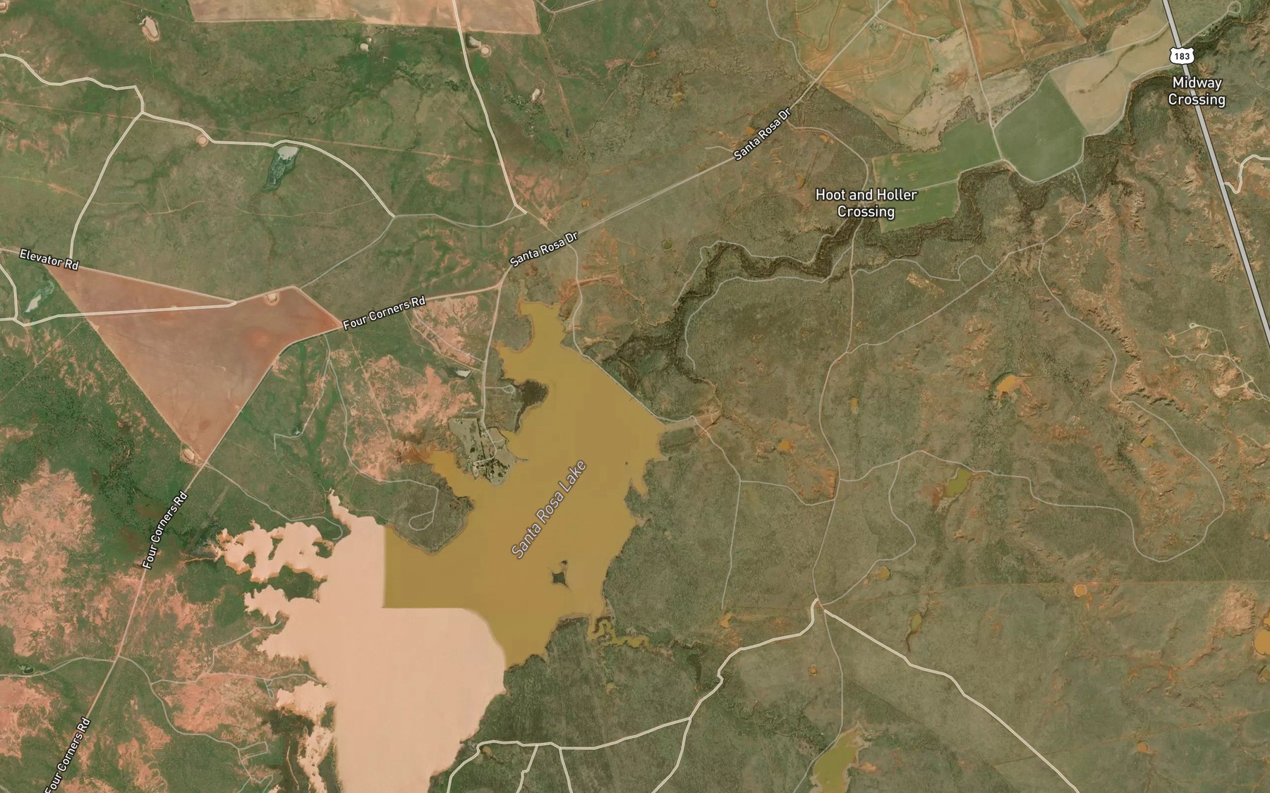 Satellite map of the Santa Rosa Lake