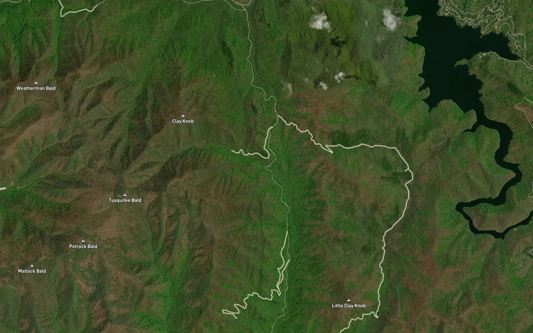 Satellite map of the Chestnut Branch